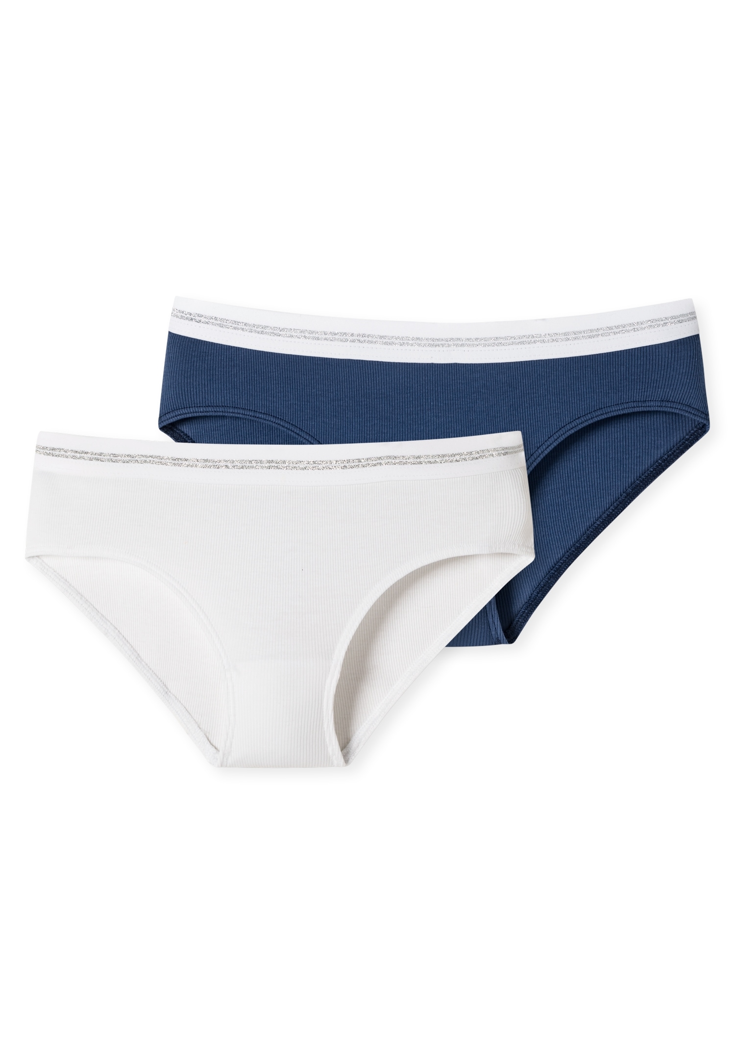 Schiesser Panty »Long Life Rib«, (Packung, 2 St.), dekorativer Bund mit Kontraststreifen aus Lurex-Garn