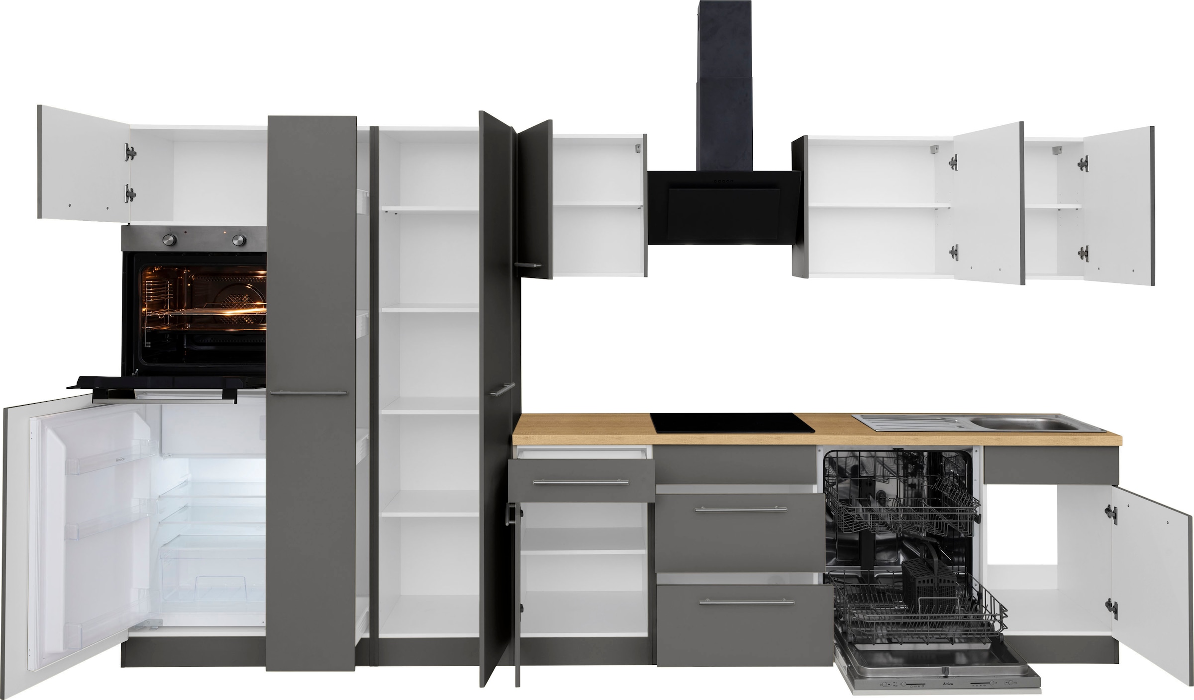 wiho Küchen Küchenzeile »Unna«, ohne E-Geräte, Breite 360 cm