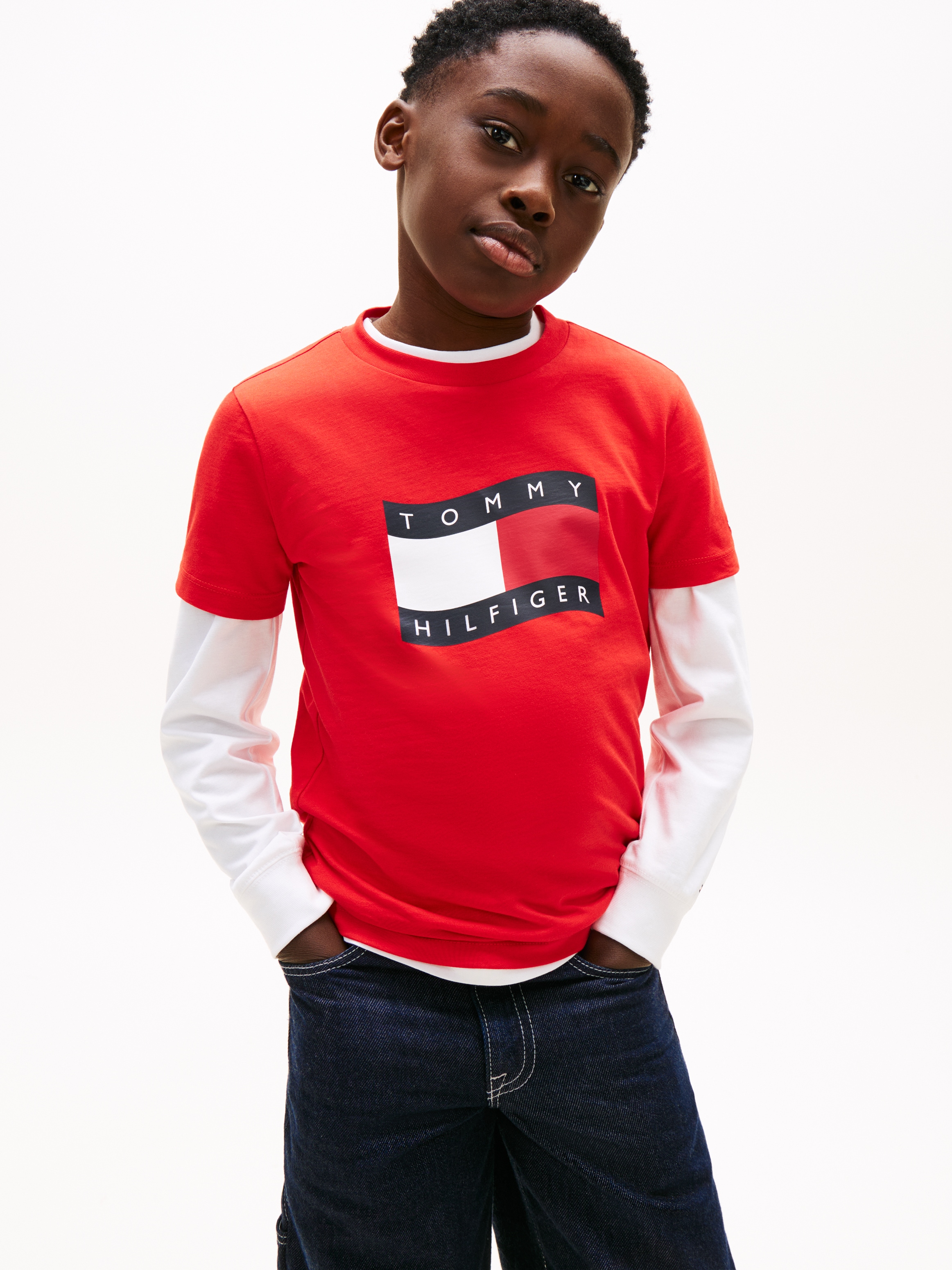 Tommy Hilfiger T-Shirt »WAVY FLAG T-SHIRT« Kinder bis 16 Jahre, regular fit