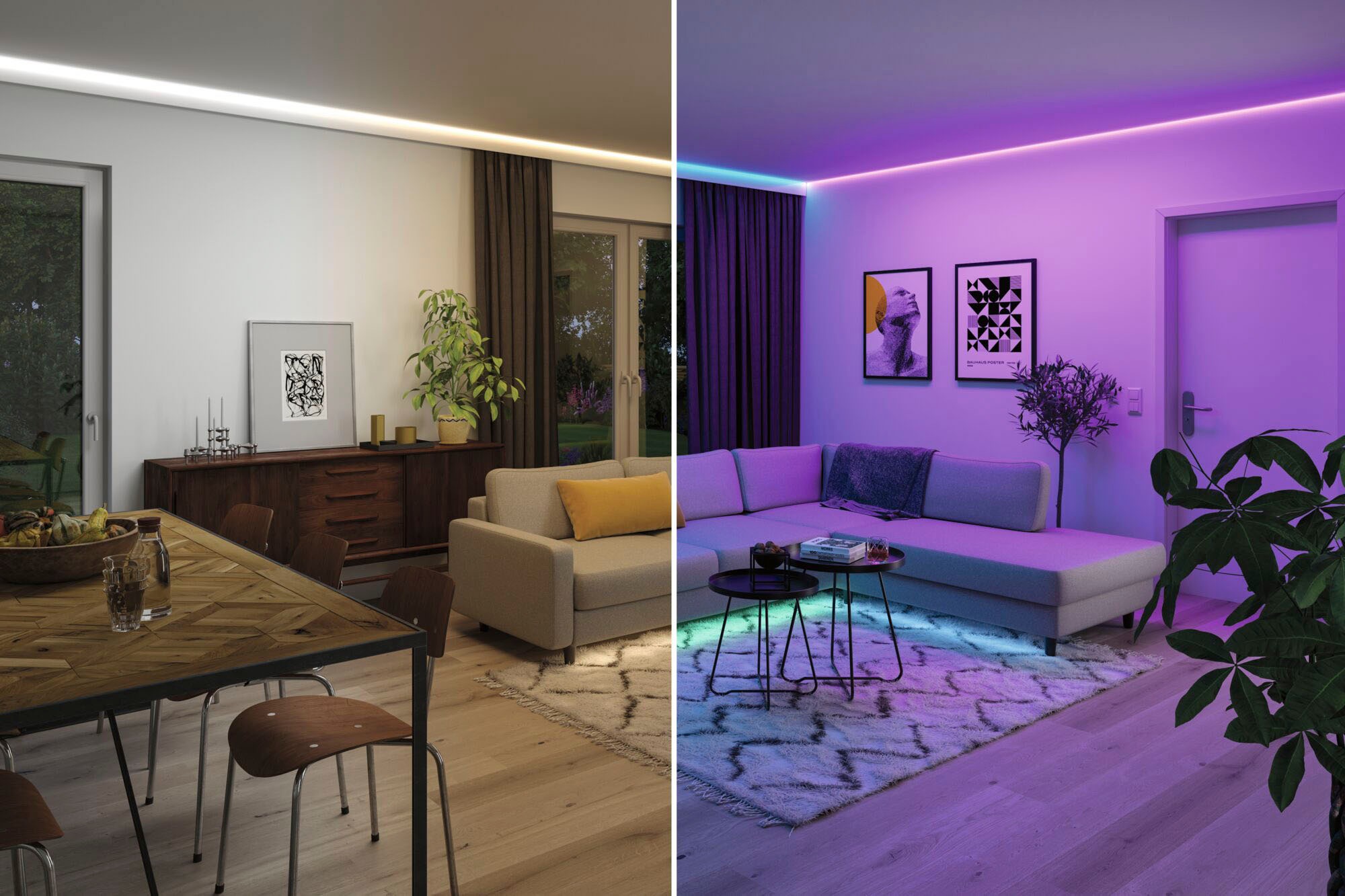 Paulmann LED-Streifen »MaxLED 1000 Basisset 3m RGBW IP44 Cover 3000K 33W 230/24V 75VA Silber«, 1 St.-flammig, RGBW