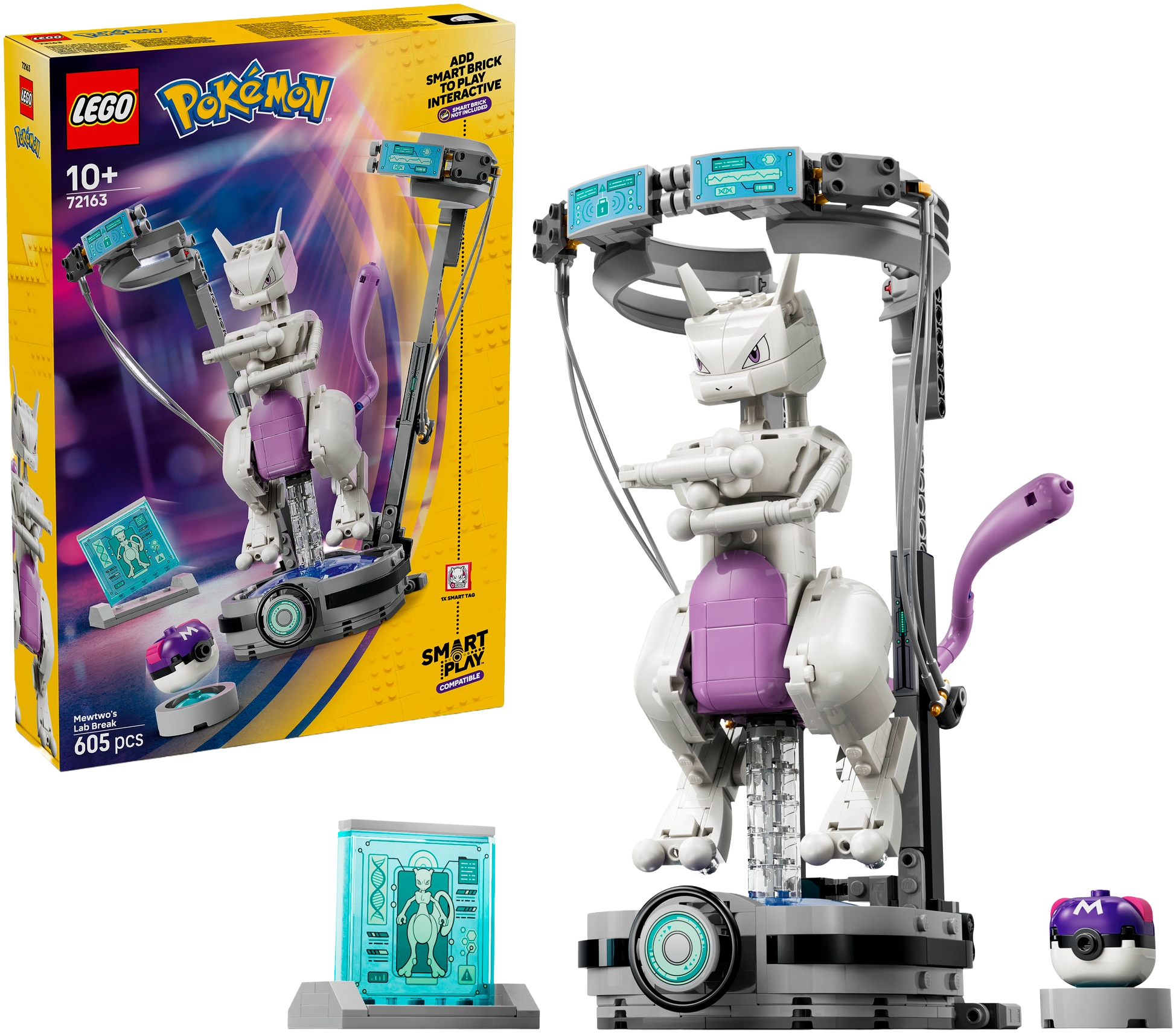 LEGO® Konstruktionsspielsteine »SMART Play: Mewtus Ausbruch aus dem Labor (72163), LEGO Pokémon« Mit SMART Brick kombatibel (nicht im Lieferumfang enthalten)