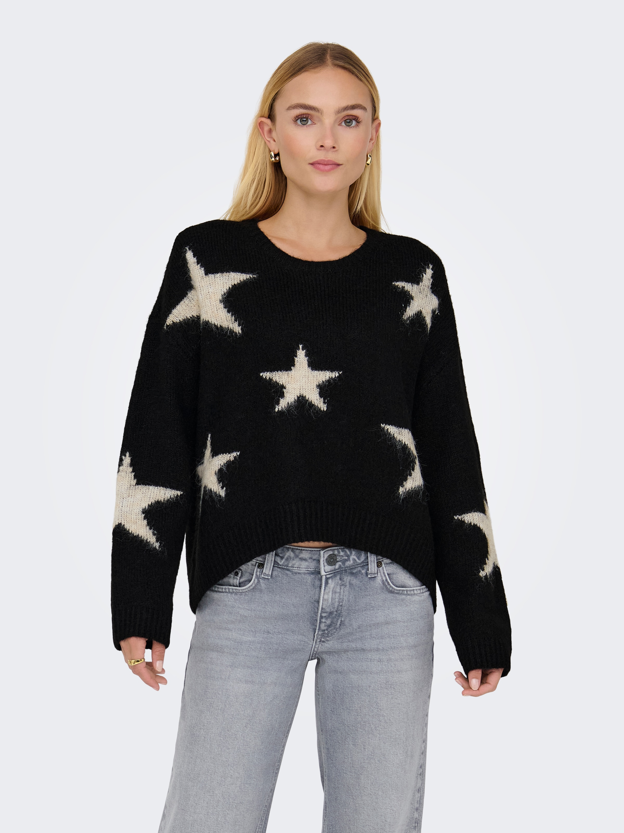 ONLY Strickpullover »ONLAZU LS STAR O-NECK KNT«