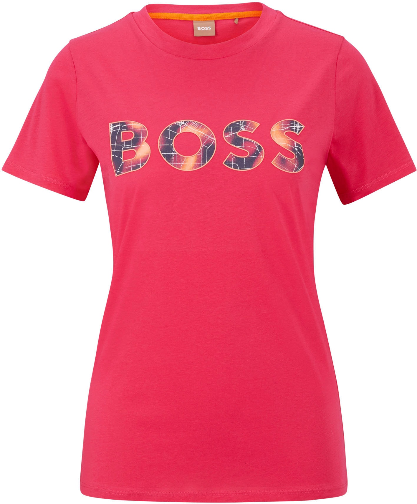 Shop T-Shirt, Online mit im ORANGE Logo-Frontprint OTTO BOSS
