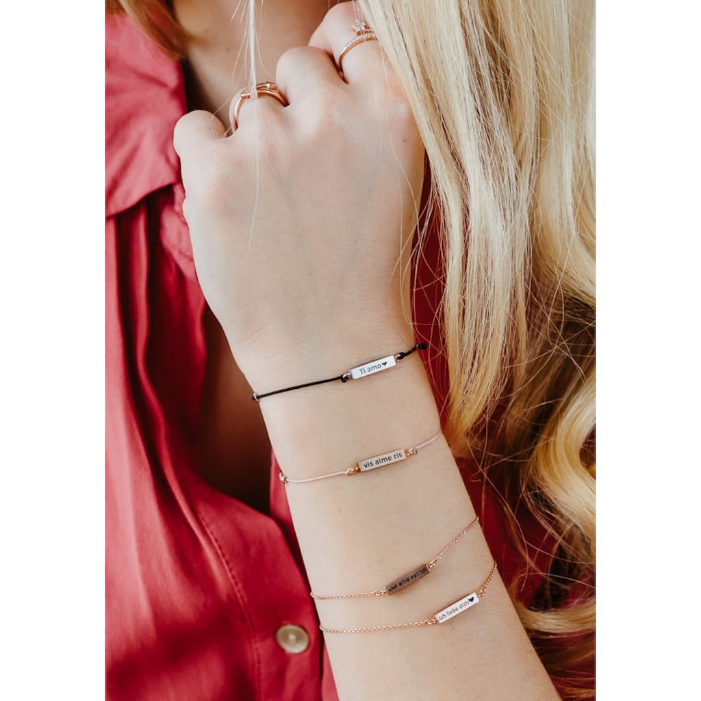 Julie Julsen Armband »CUBE, ROTVERGOLDET, »ICH LIEBE DICH«, JJBR0448.2«