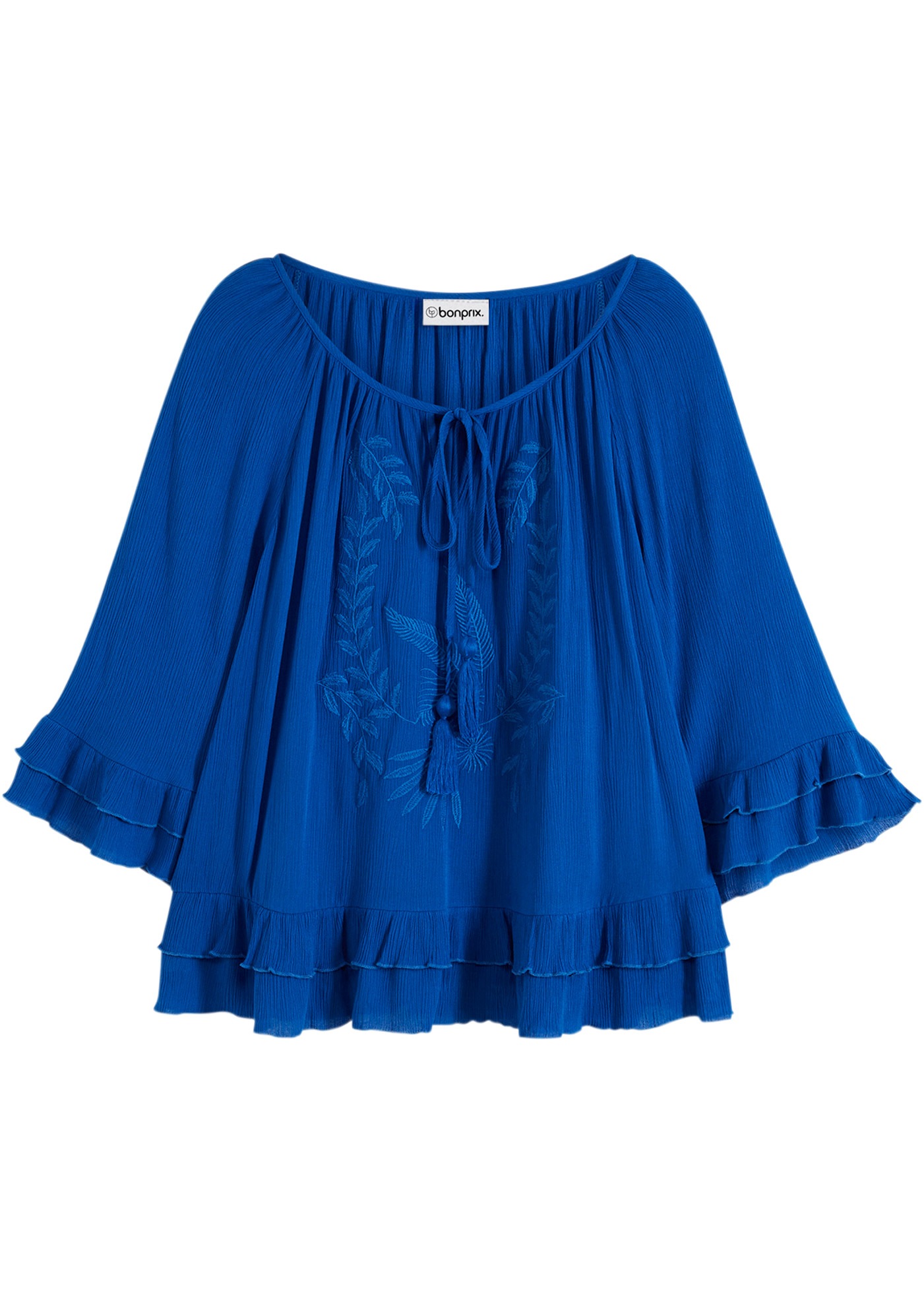 bonprix Tunika 1 A-Linien-Passform, mit 3/4-Ärmeln, gleichfarbige Stickerei