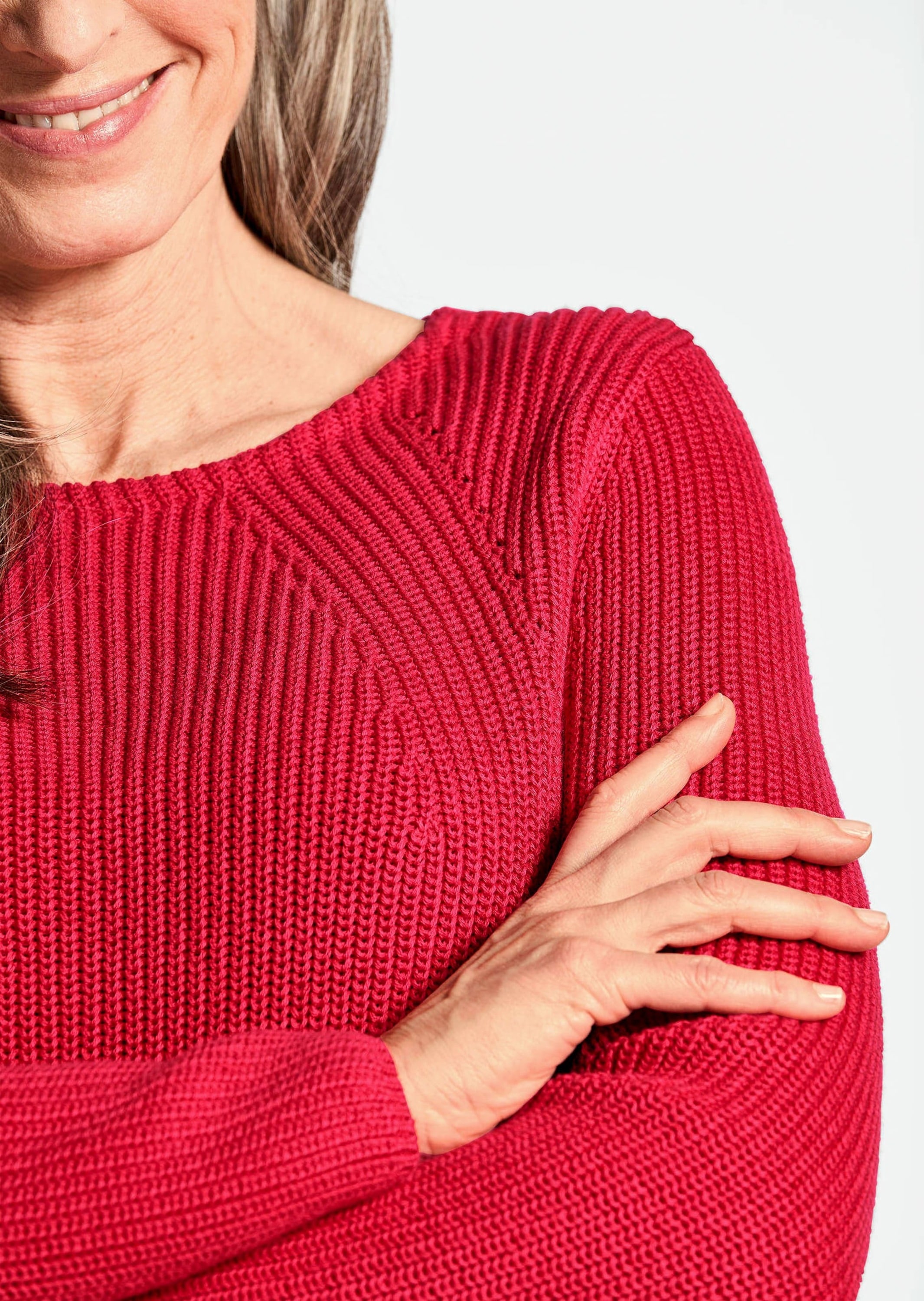 GOLDNER Strickpullover »Kurzgröße Figurschmeichelnder Pullover aus reiner Baumwolle«