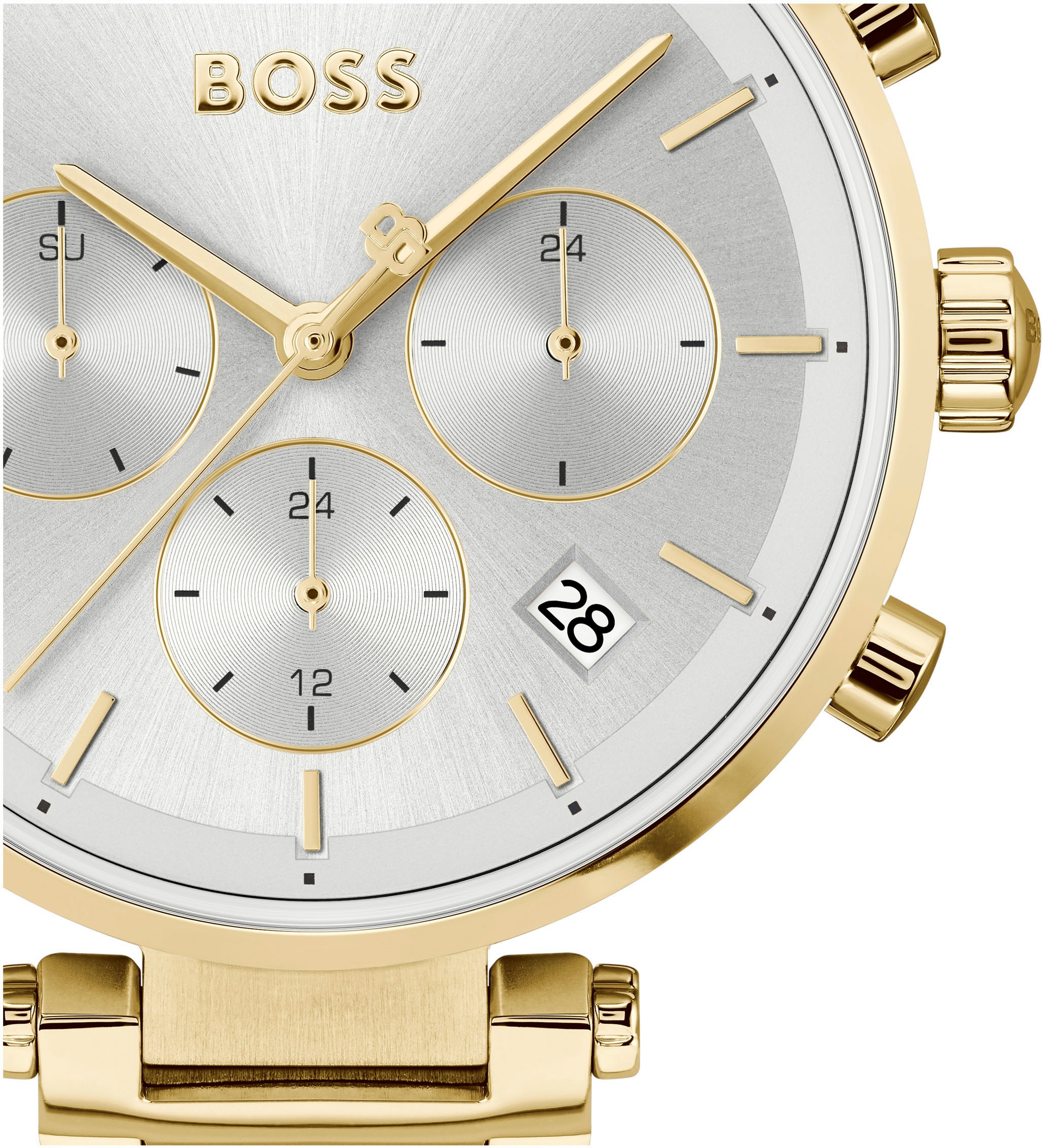 BOSS Multifunktionsuhr »MAJESTY SPORT«, Quarzuhr, Armbanduhr, Damenuhr, Edelstahlarmband, analog