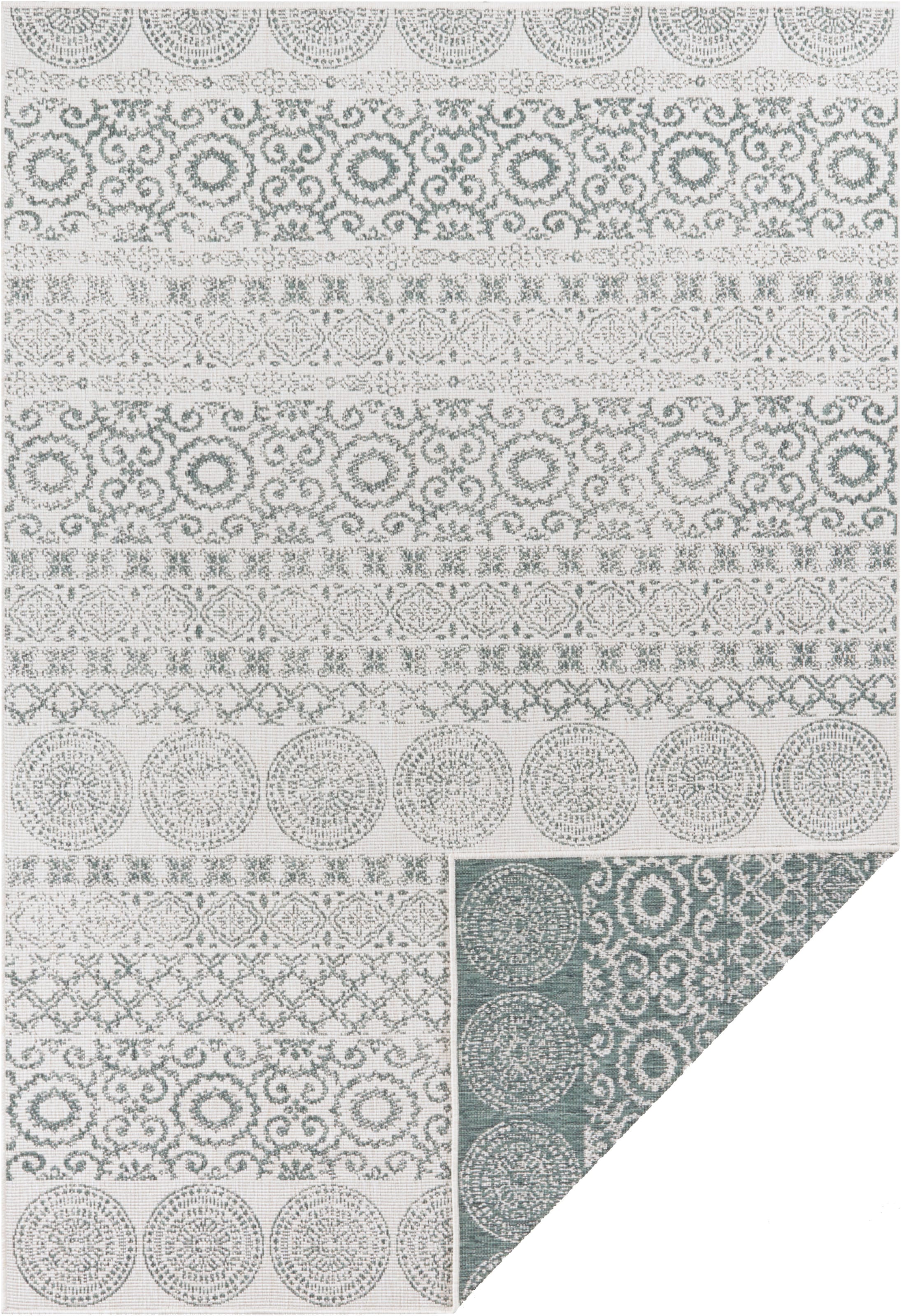 my home Teppich »Wallace«, rechteckig, 5 mm Höhe, Flachgewebe-Teppich, Robust, Pflegeleicht, Wendeteppich