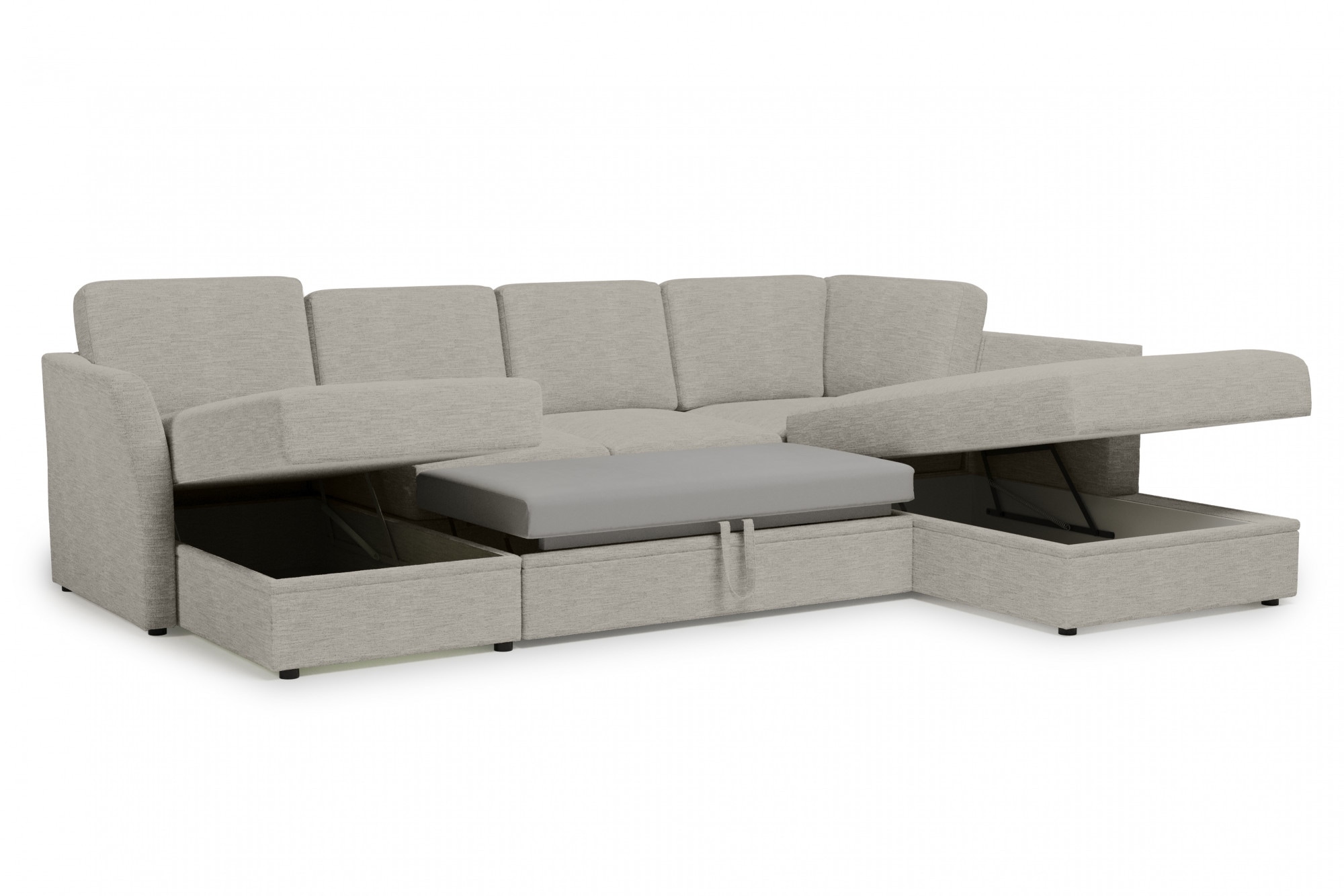 Home affaire Wohnlandschaft »Lavars Schlafsofa«, mit Bettfunktion und Stauraum, in zwei verschiedenen Bezugsqualitäten
