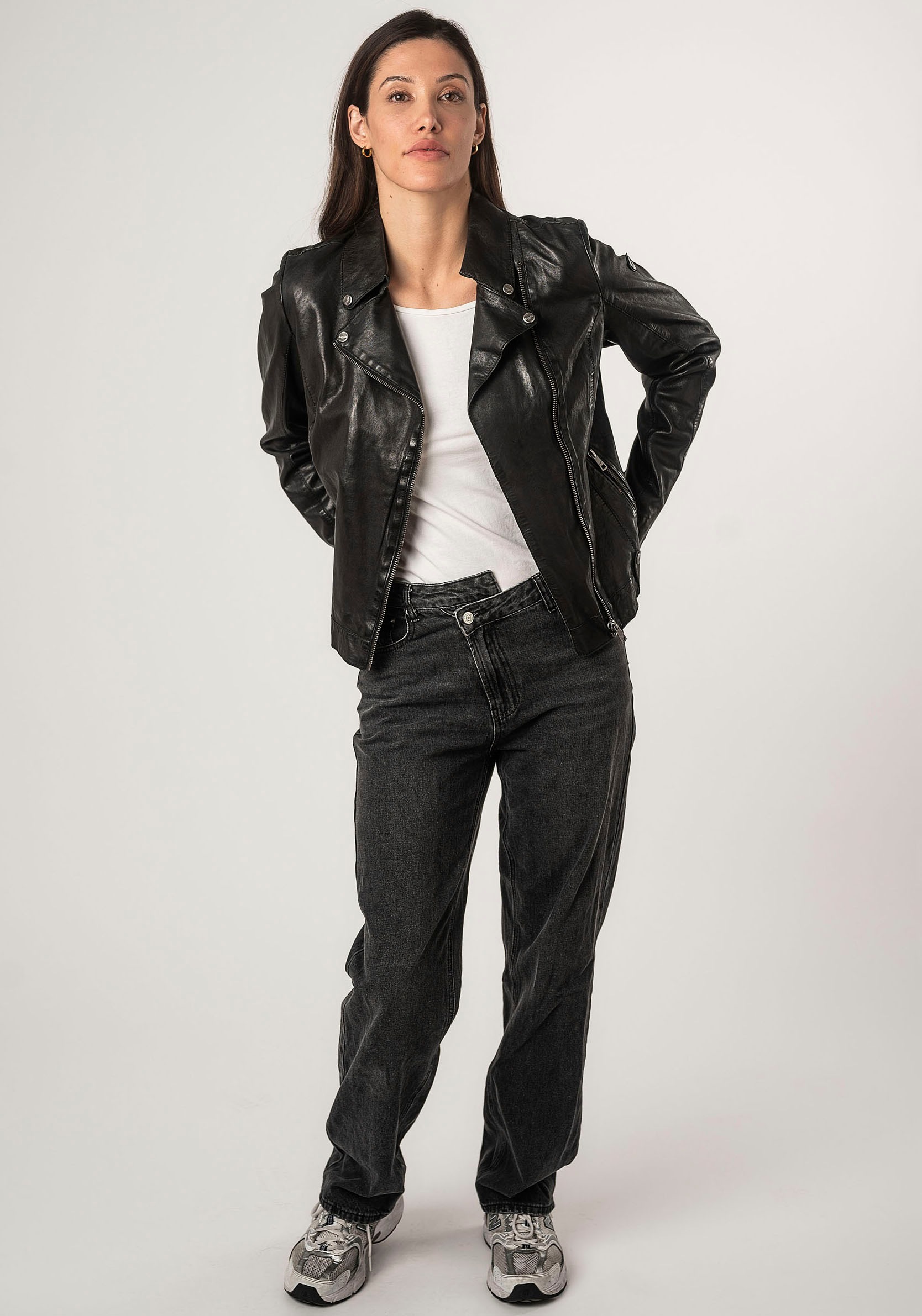 Mauritius Lederjacke »MWFayola«, mit Umlegekragen