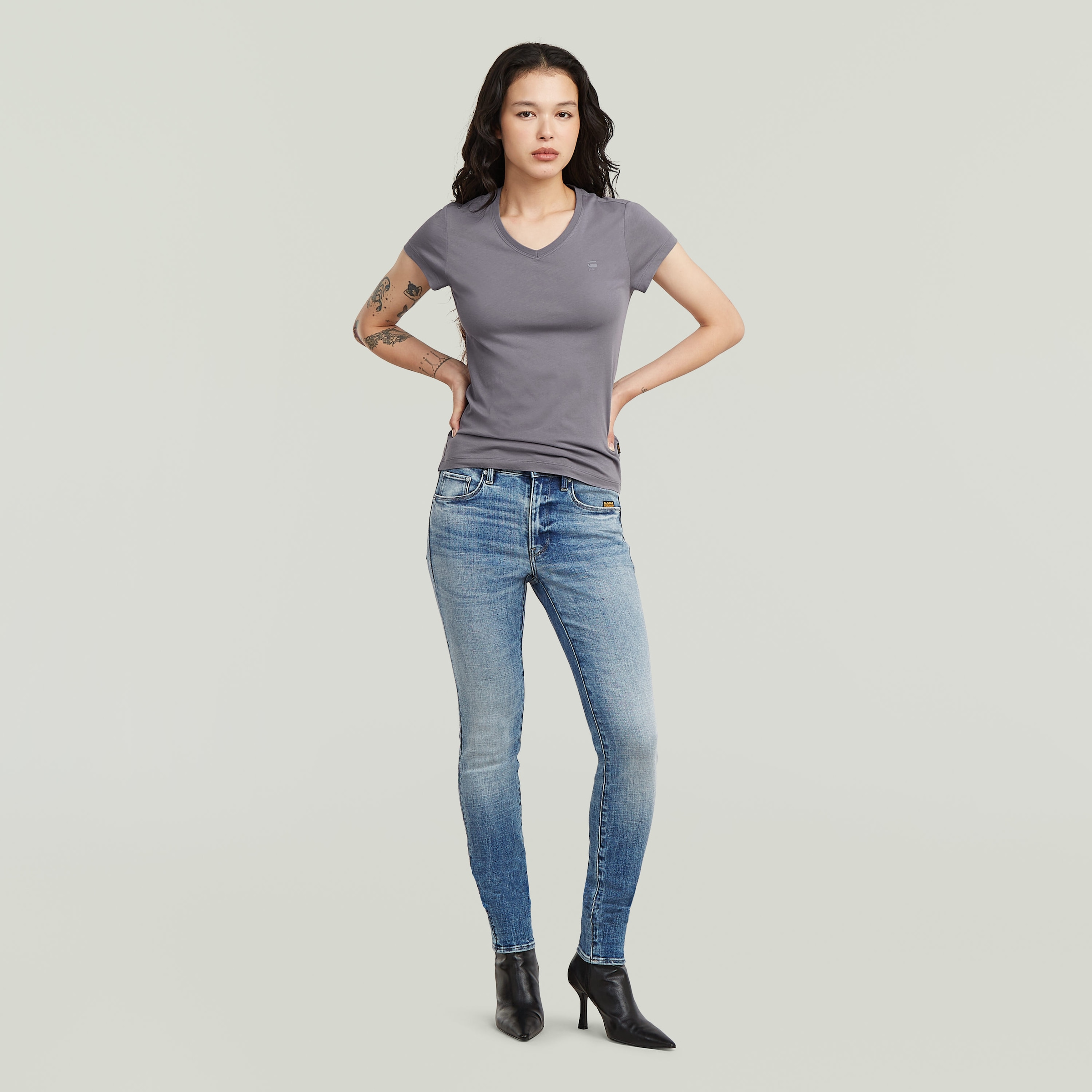 G-STAR V-Shirt »Eyben« mit Label