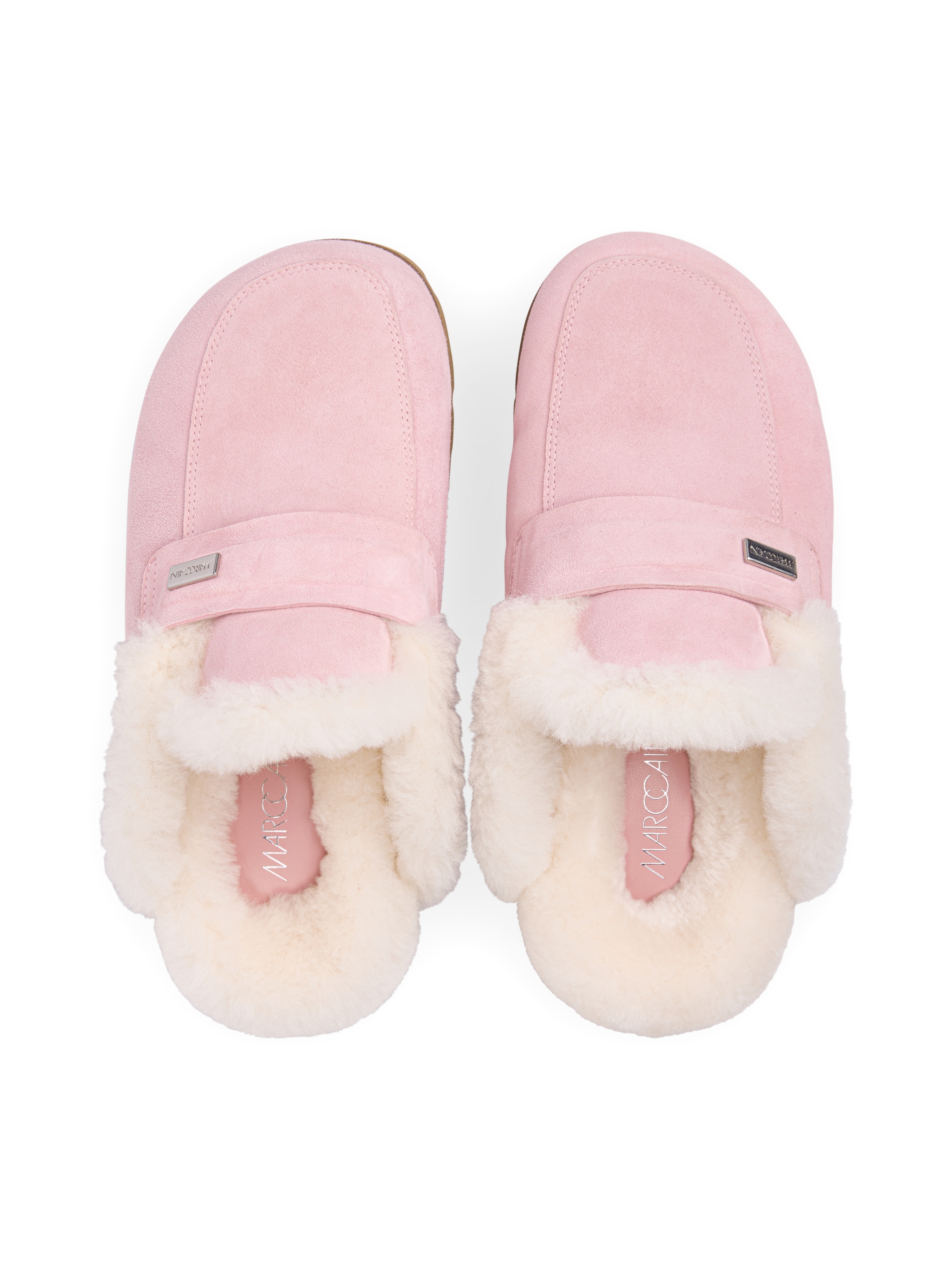 Marc Cain Sabot  Schlupfschuh, Clog mit echtem Lammfell-Kragen