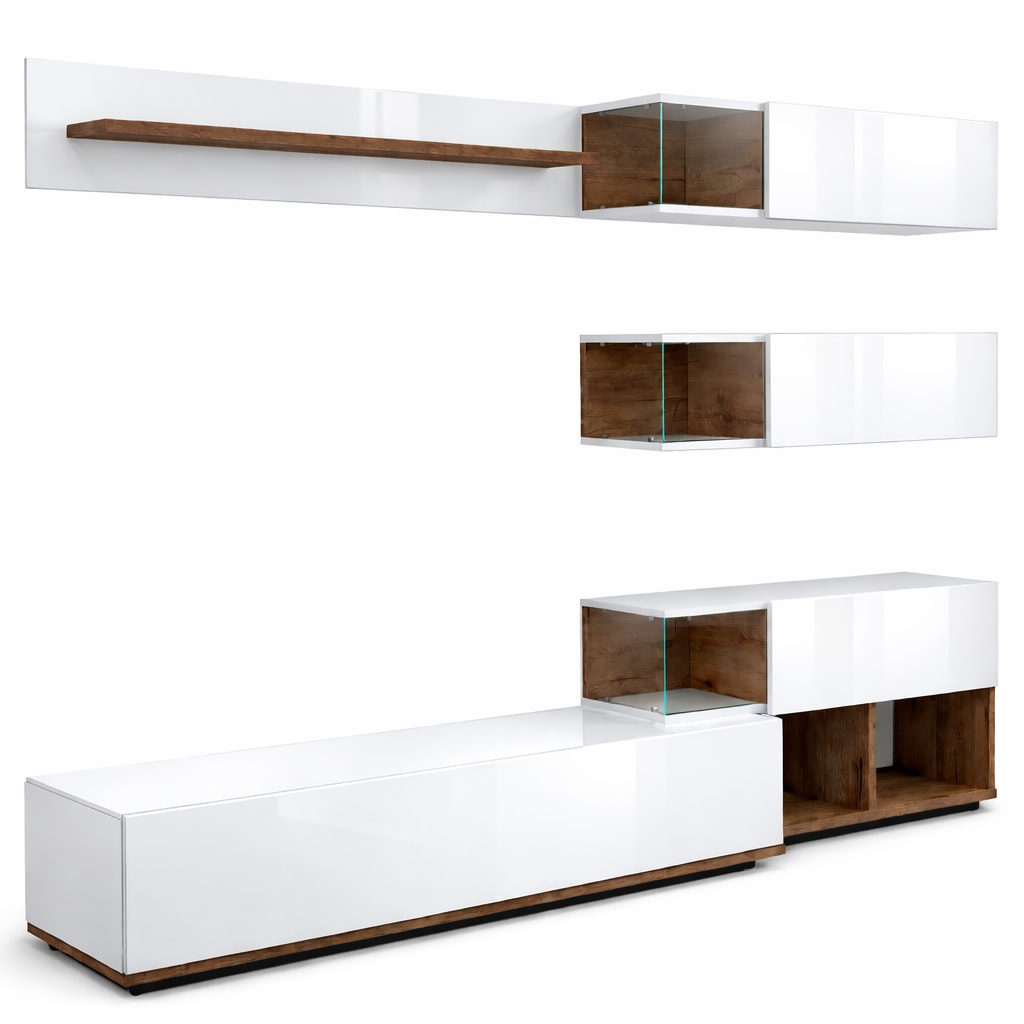 OTTO home Wohnzimmer-Set »Lego Anbauwand, Wohnkombination, Wohnzimmer-Set« 4 Stk. tlg.