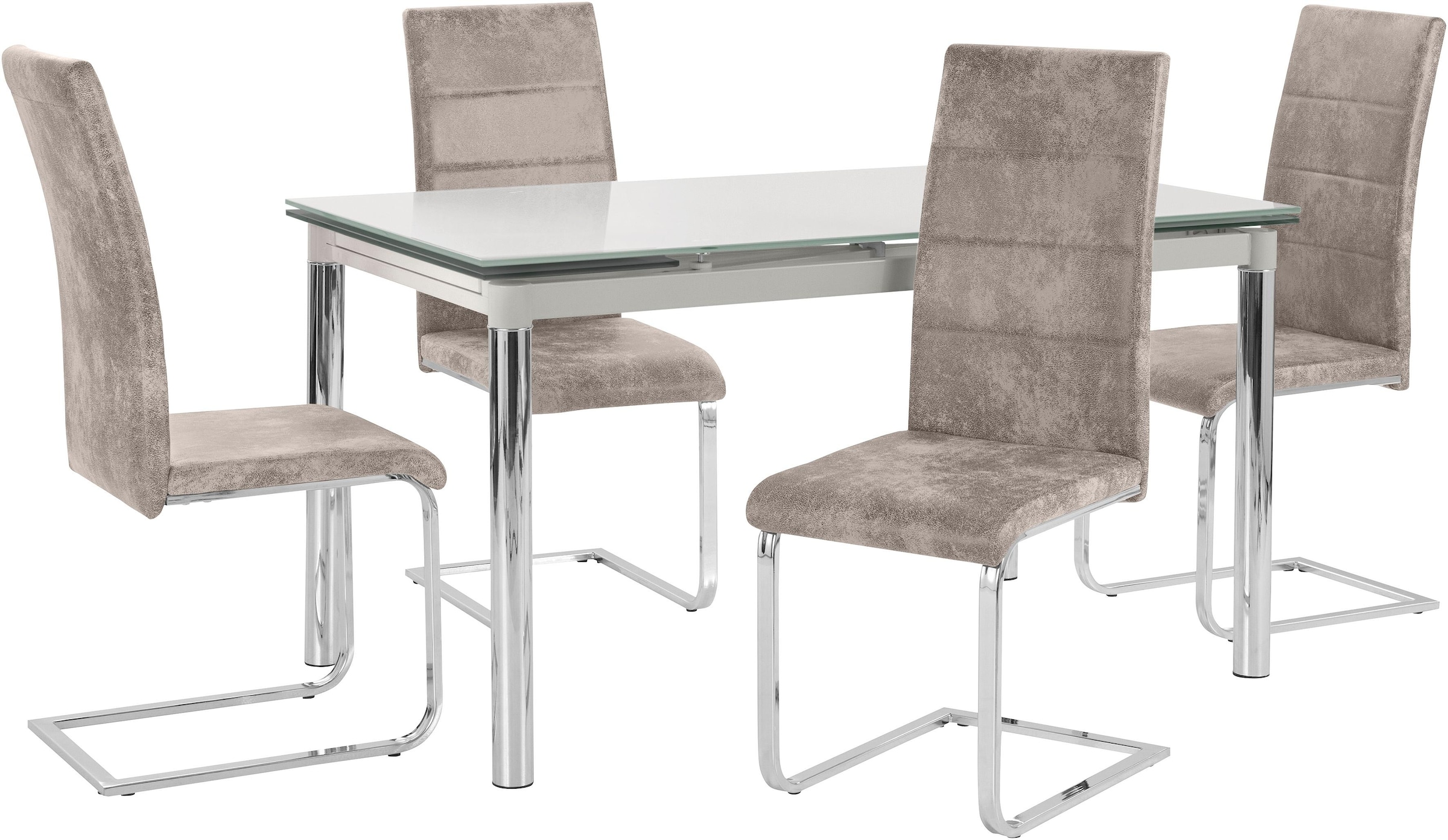 Essgruppe 5 »Nelson/Cosy«, ausziehbar, 140-200 (Set, Online Tisch Breite Stühlen, INOSIGN Shop OTTO cm im tlg.), mit 4