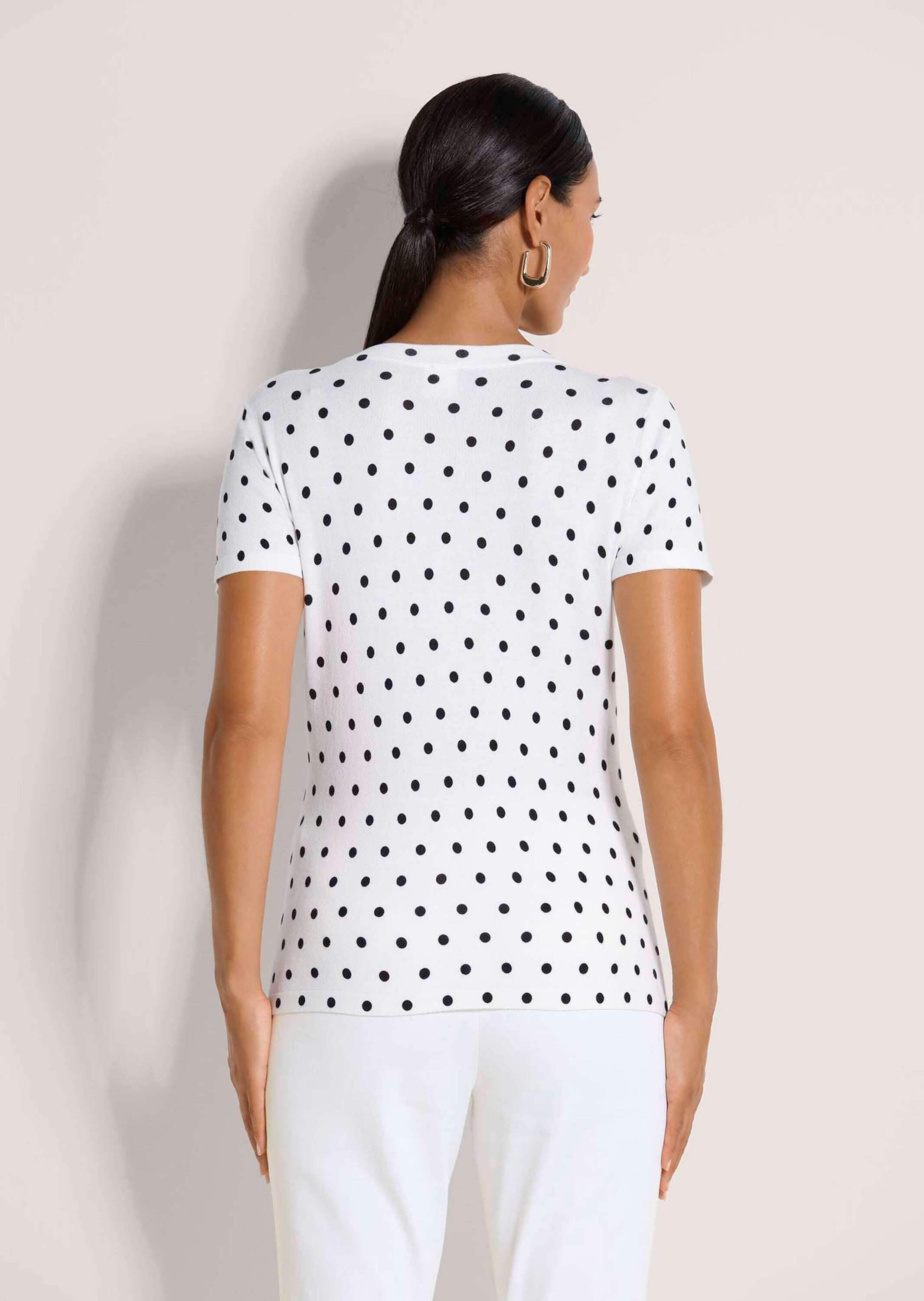 MADELEINE Longpullover »Strickshirt Glattstrickpullover mit Punkte-Print« Punkteprint