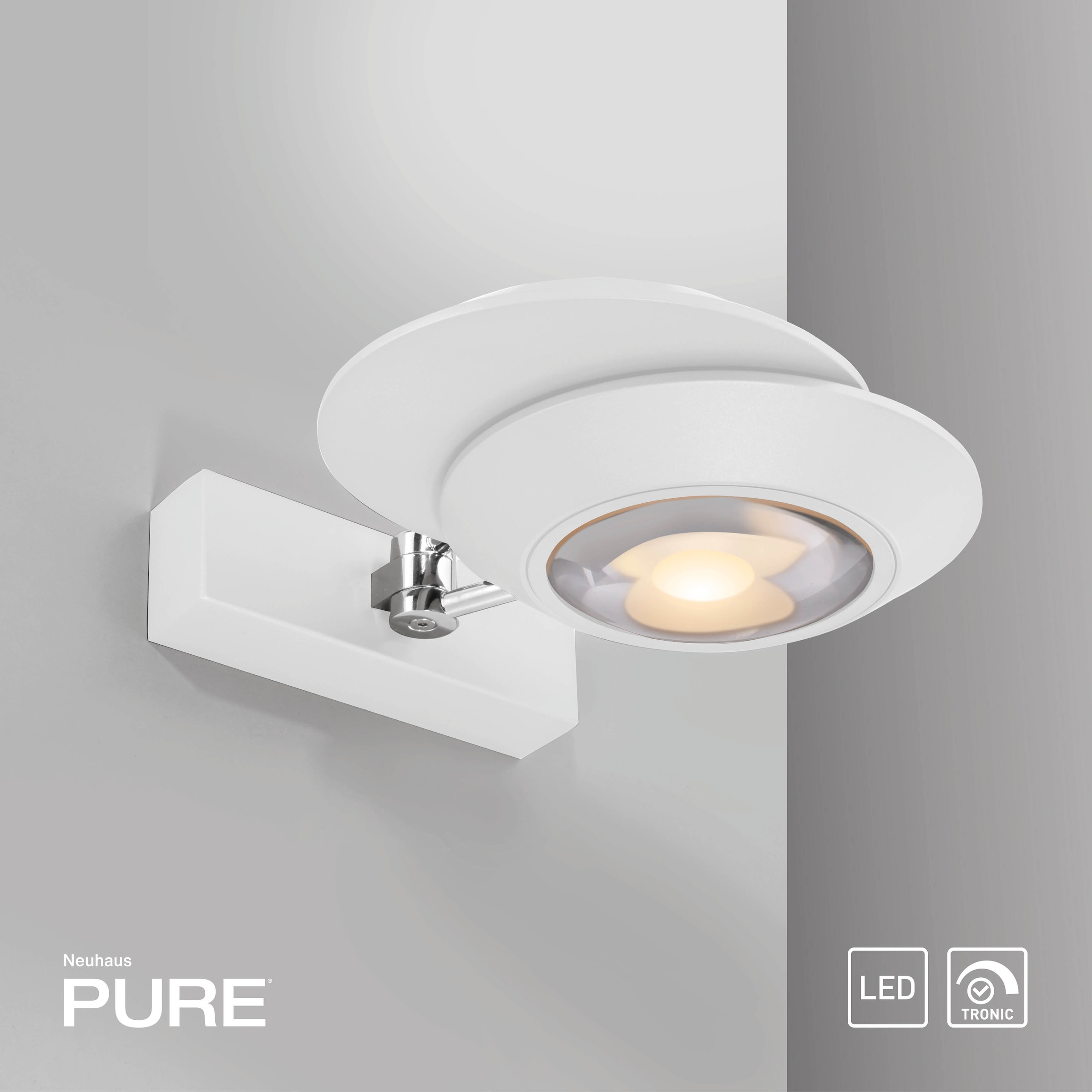 Neuhaus PURE LED Wandleuchte »PURE Oculis« LED-Board 1 Stk. Warmweiß Dimmfähig über separaten Tronicdimmer, dreh- & schwenkbar