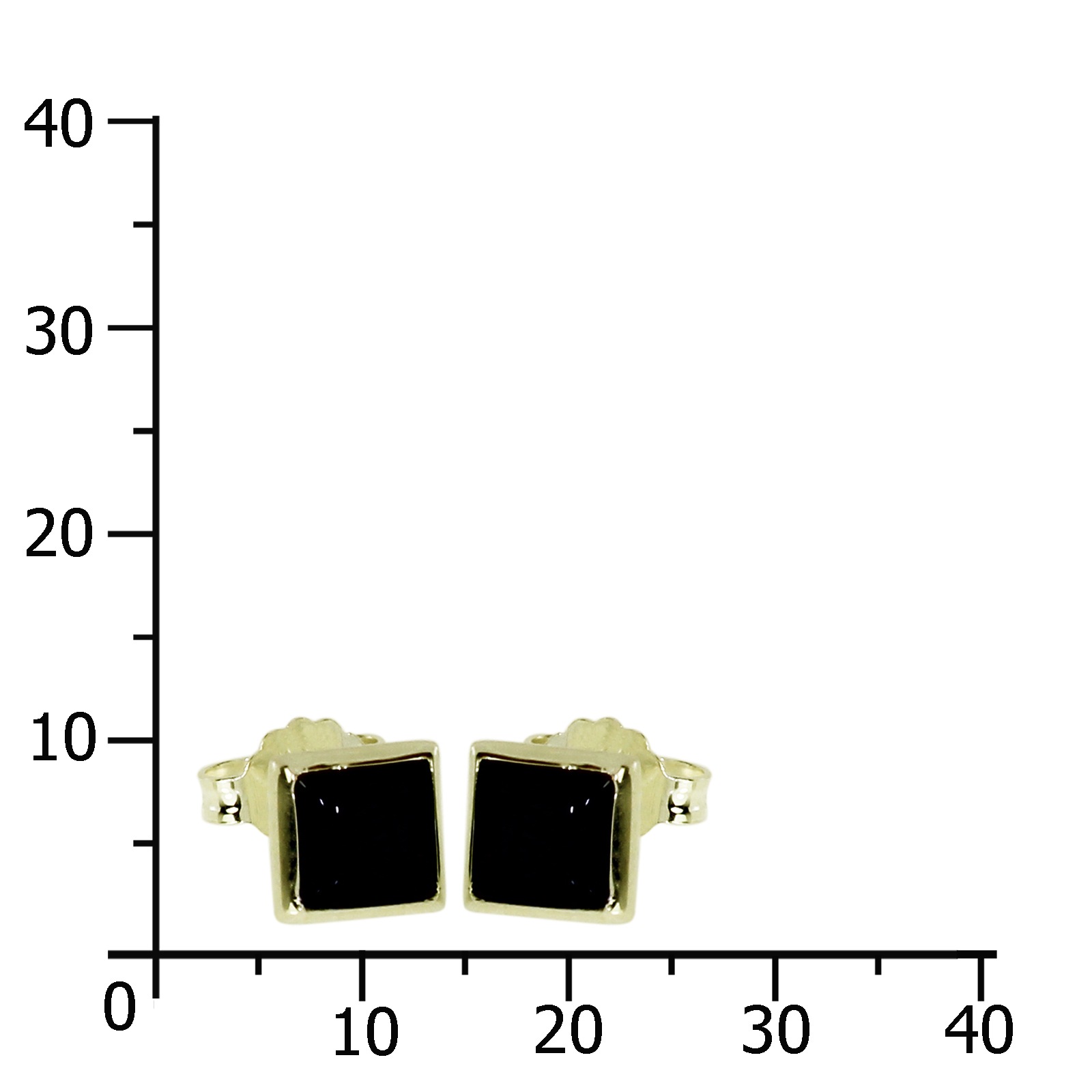 OSTSEE-SCHMUCK Paar Ohrstecker »- Classic 6x6 mm - Gold 333/000 - Onyx«