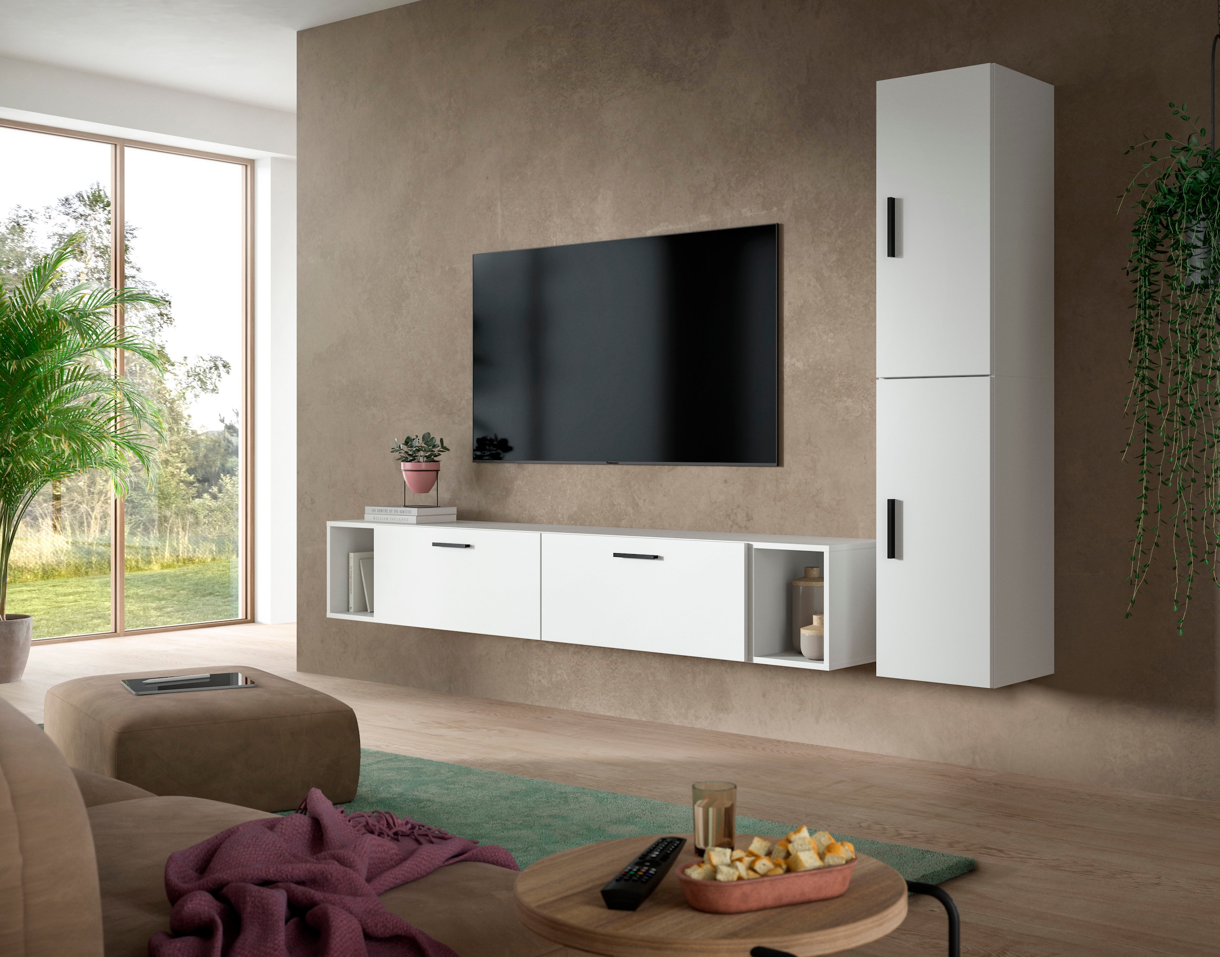 Home affaire Schrank-Set »ENESTE, 6-teilig, in verschiedenen Farben, individuell kombinierbar« verschiedenste Kombinationmöglichkeiten, stehend oder hängend, 2 Stk. tlg.