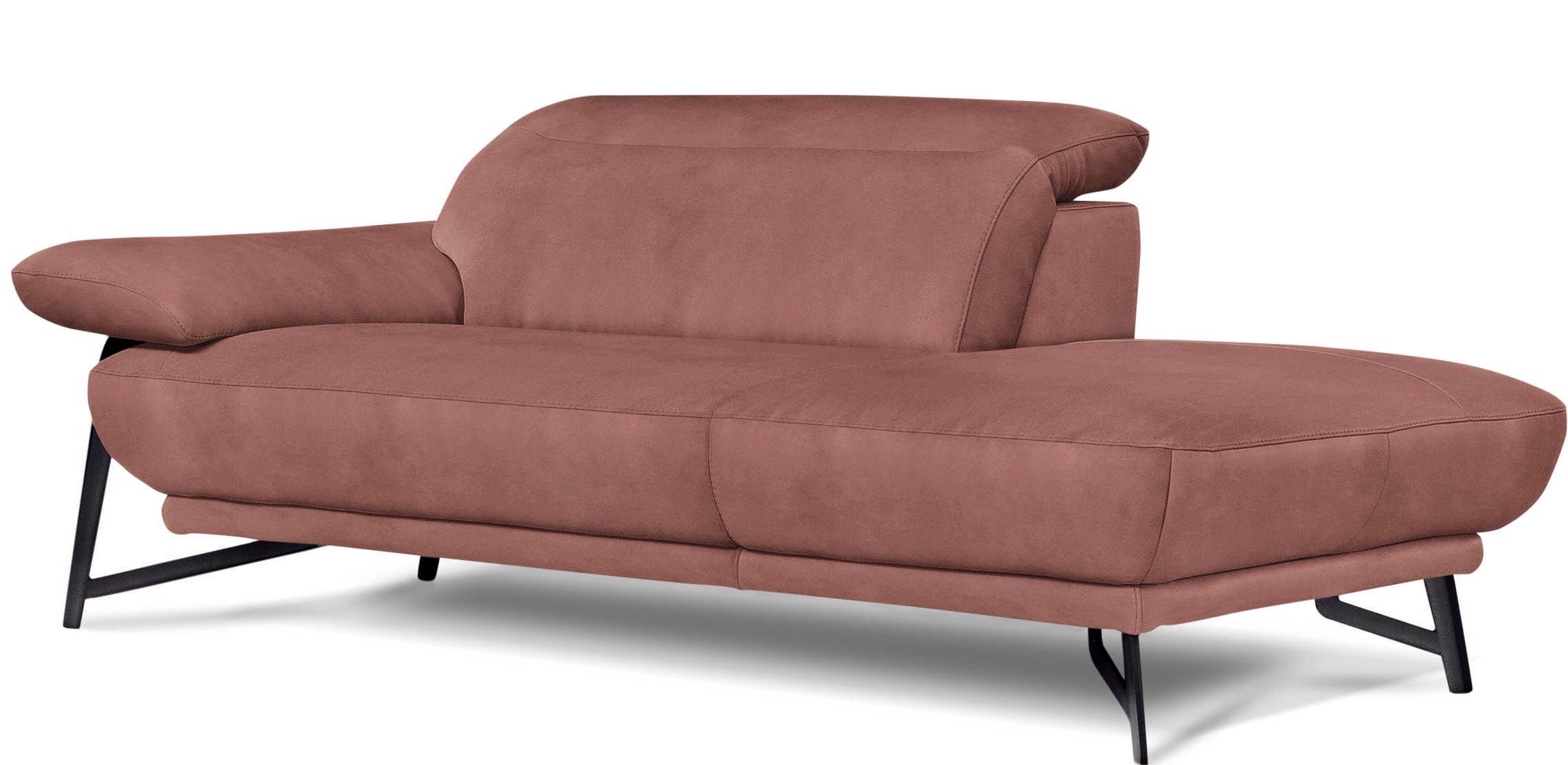 Egoitaliano Ottomane »Anais, erstklassiges Designsofa, Breite 179 cm, Fußfarbe schattengrau«, Kopfteil verstellbar, Luxus-Microfaser, cedar wood