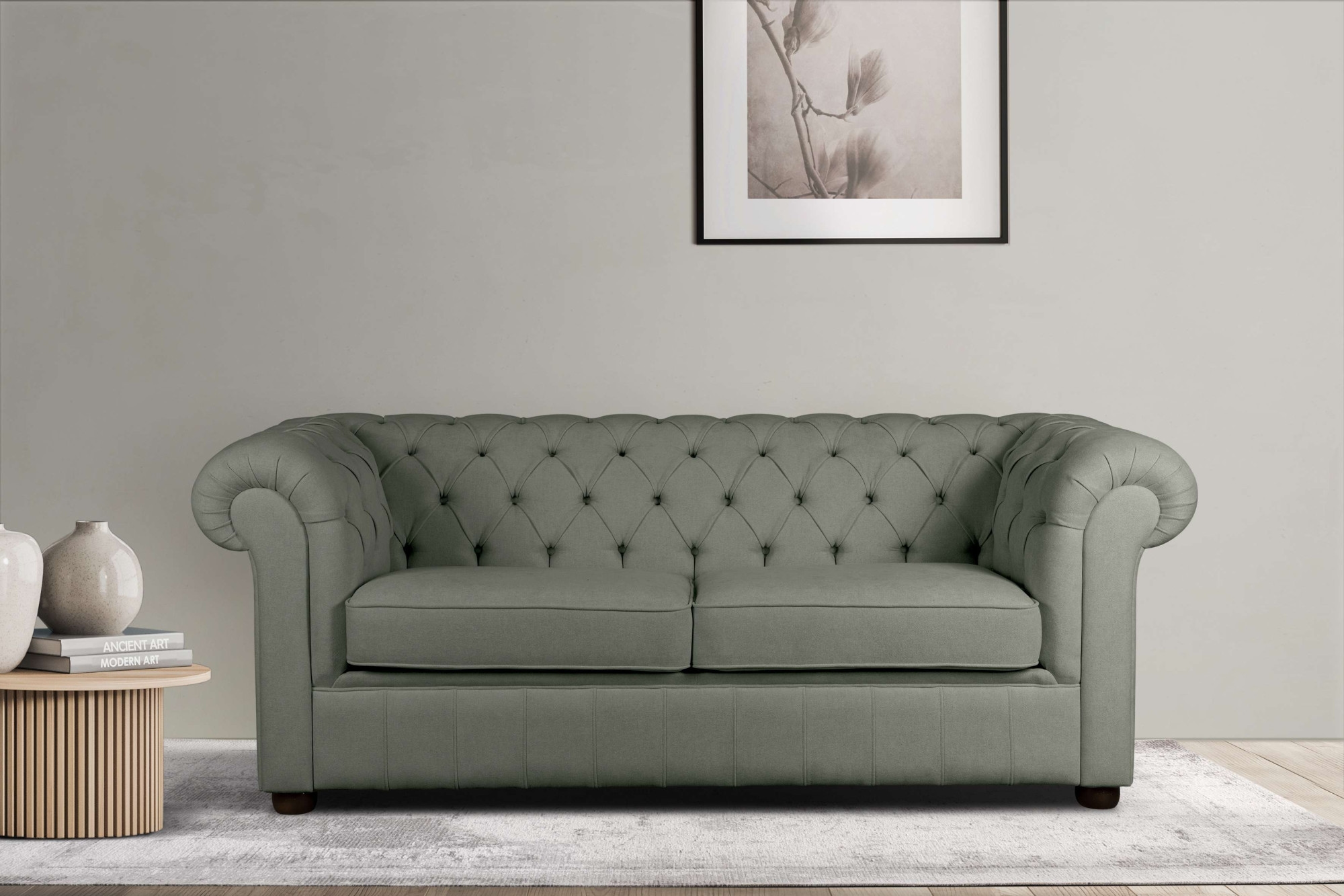Home affaire 3-Sitzer »CHARENTE, optionale Schlafsofa, Chesterfield-Sofa, Bettfunktion« mit edler Knopfheftung und typischen Armlehnen, B/T/H 198/89/74 cm