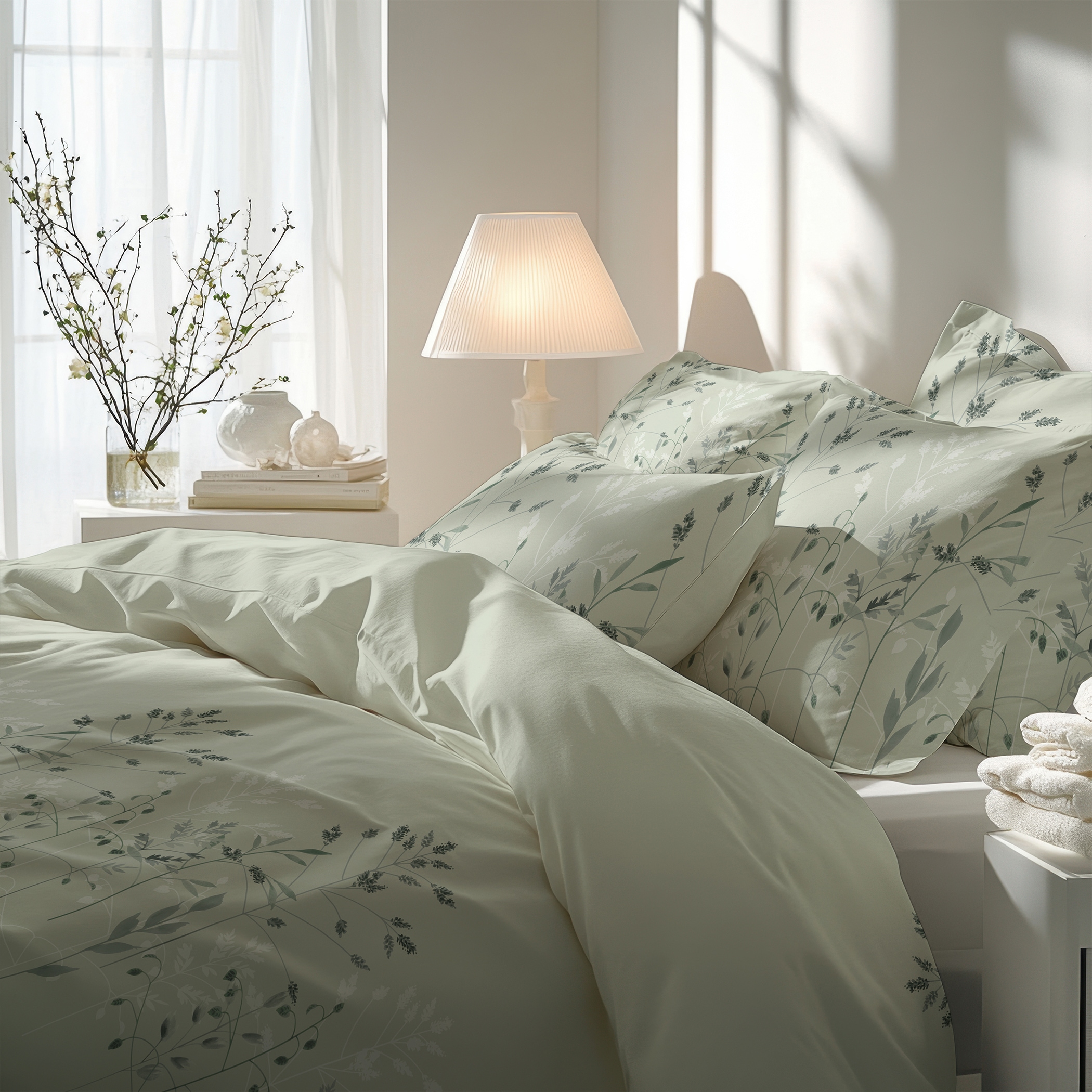 Florella Bettwäsche »Fina salbei Soft-Touch Satin,  50% Baumwolle, 50% Viskose«