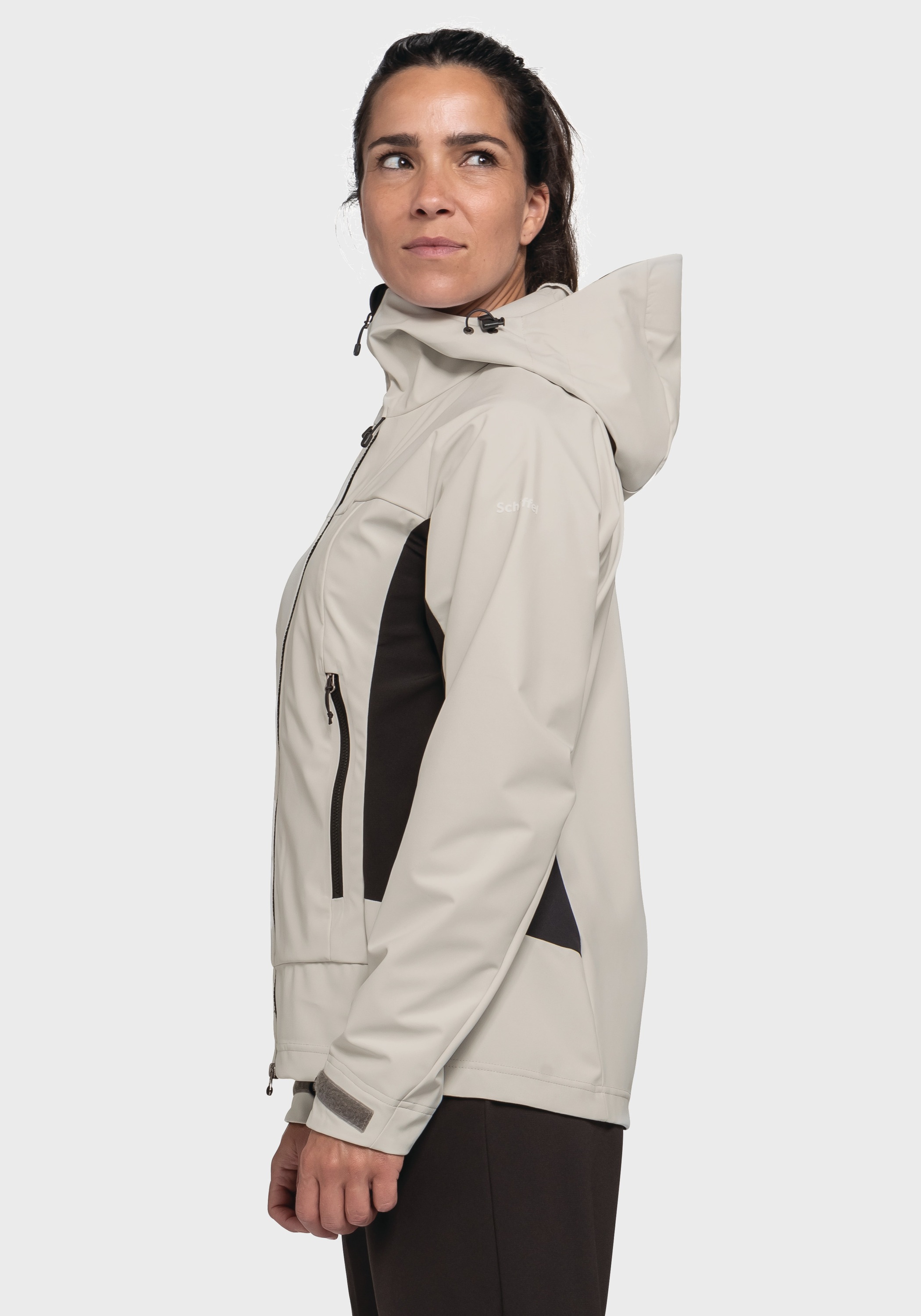 Schöffel Outdoorjacke »Mountain Softshell Jk Style Blaueis WMS«, mit Kapuze