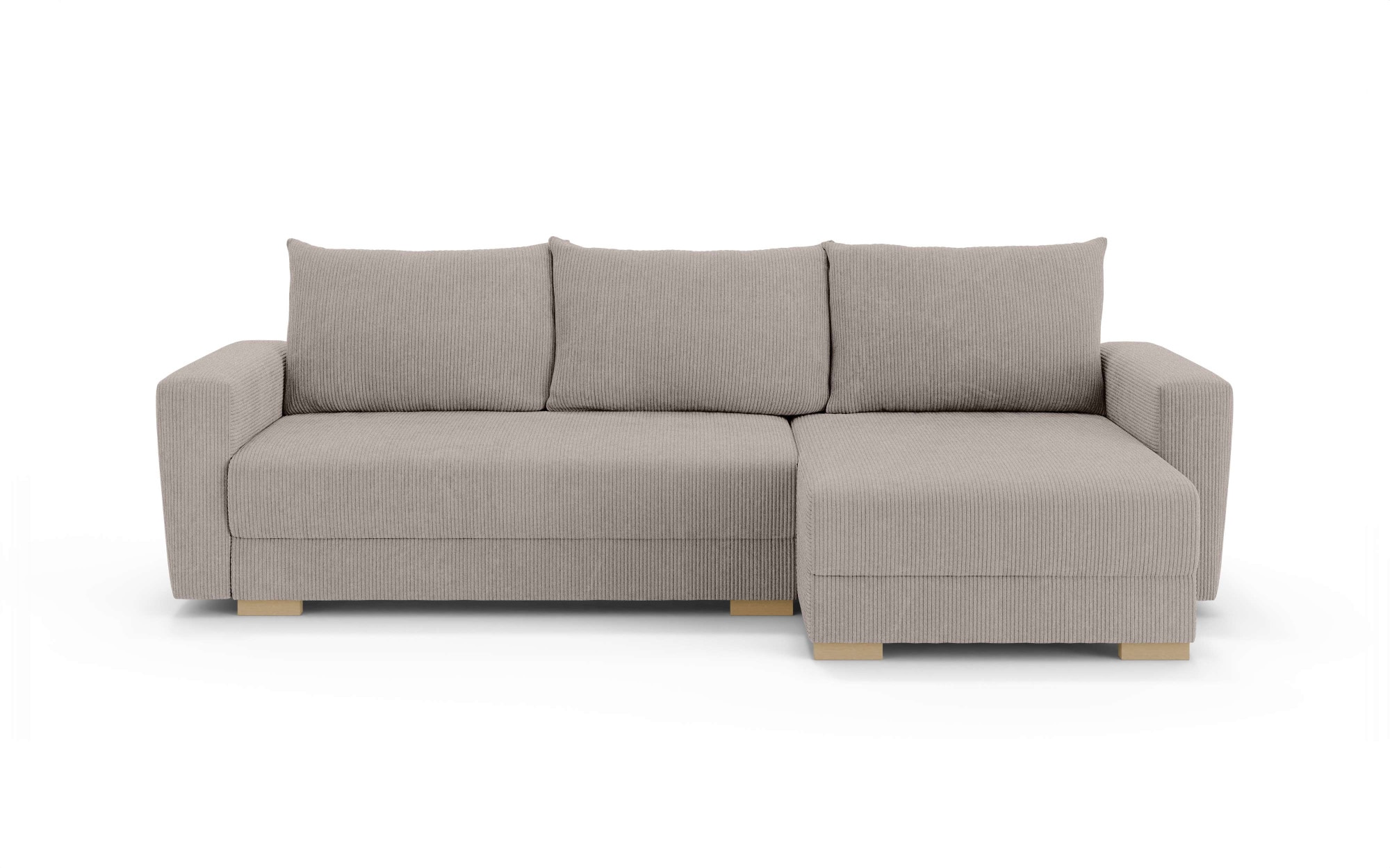 INOSIGN Ecksofa »MAGHERA universell Schlafsofa mit Bettkasten, Maße B/T/H: 255/142/84cm«, L-Form mit Recamiere rechts oder links montierbar, hoher Sitzkomfort