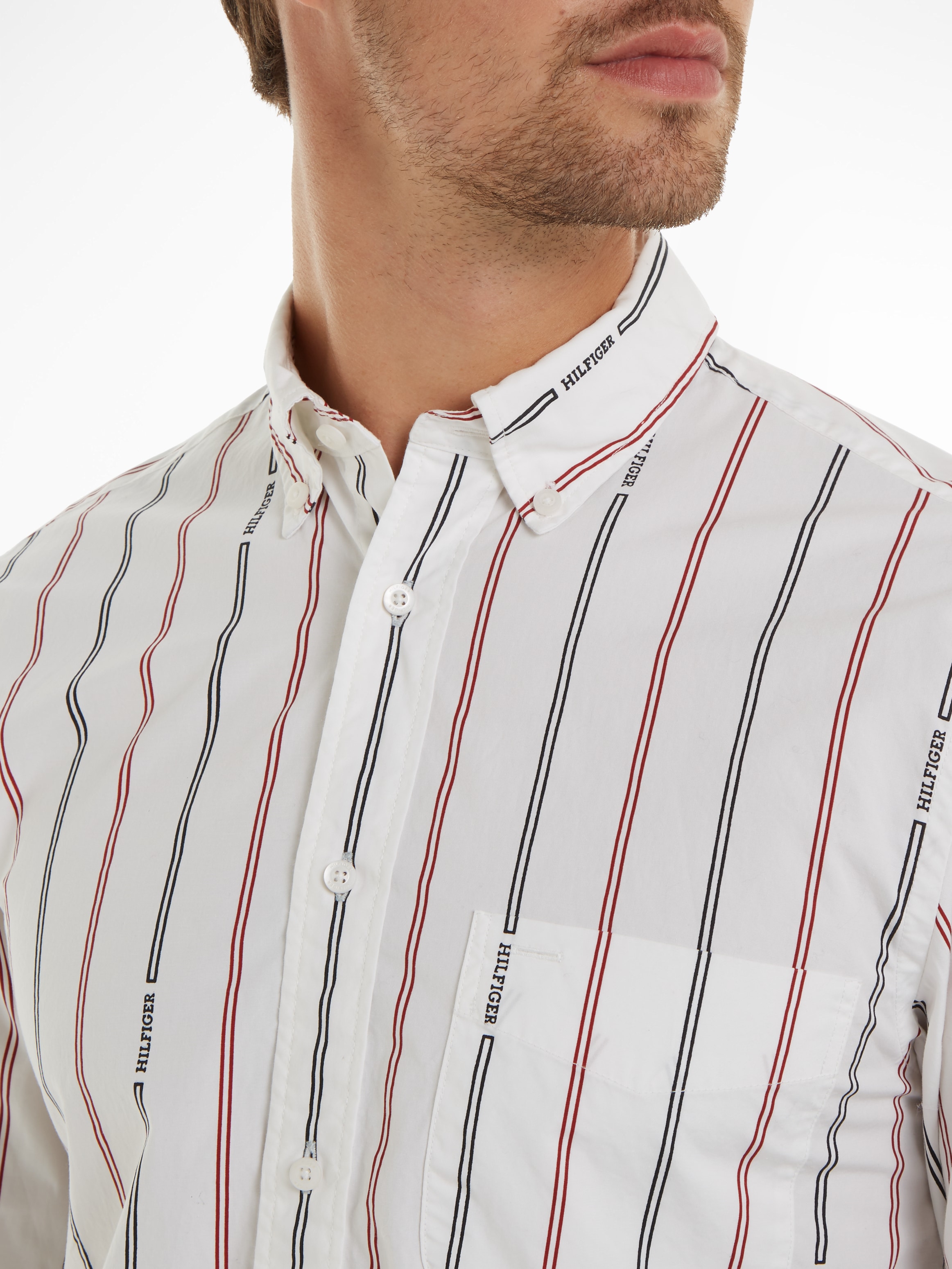 Tommy Hilfiger Langarmhemd »HILFIGER DOUBLE STP RF SHIRT«