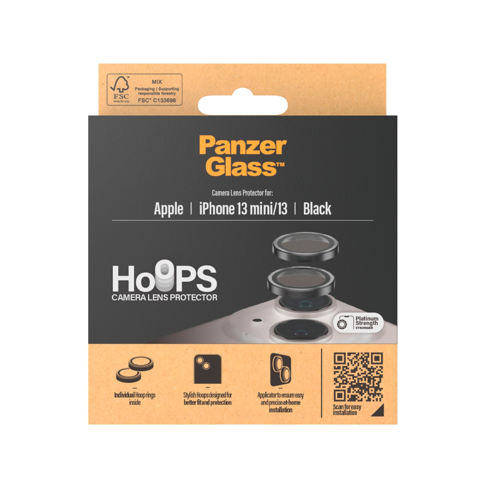 PanzerGlass Kameraschutzglas »Hoops«, für Apple iPhone 13 mini-Apple iPhone 13, Schutzglas, Linsenschutz, Kameraschutz, Abdeckung, stoßfest, kratzfest