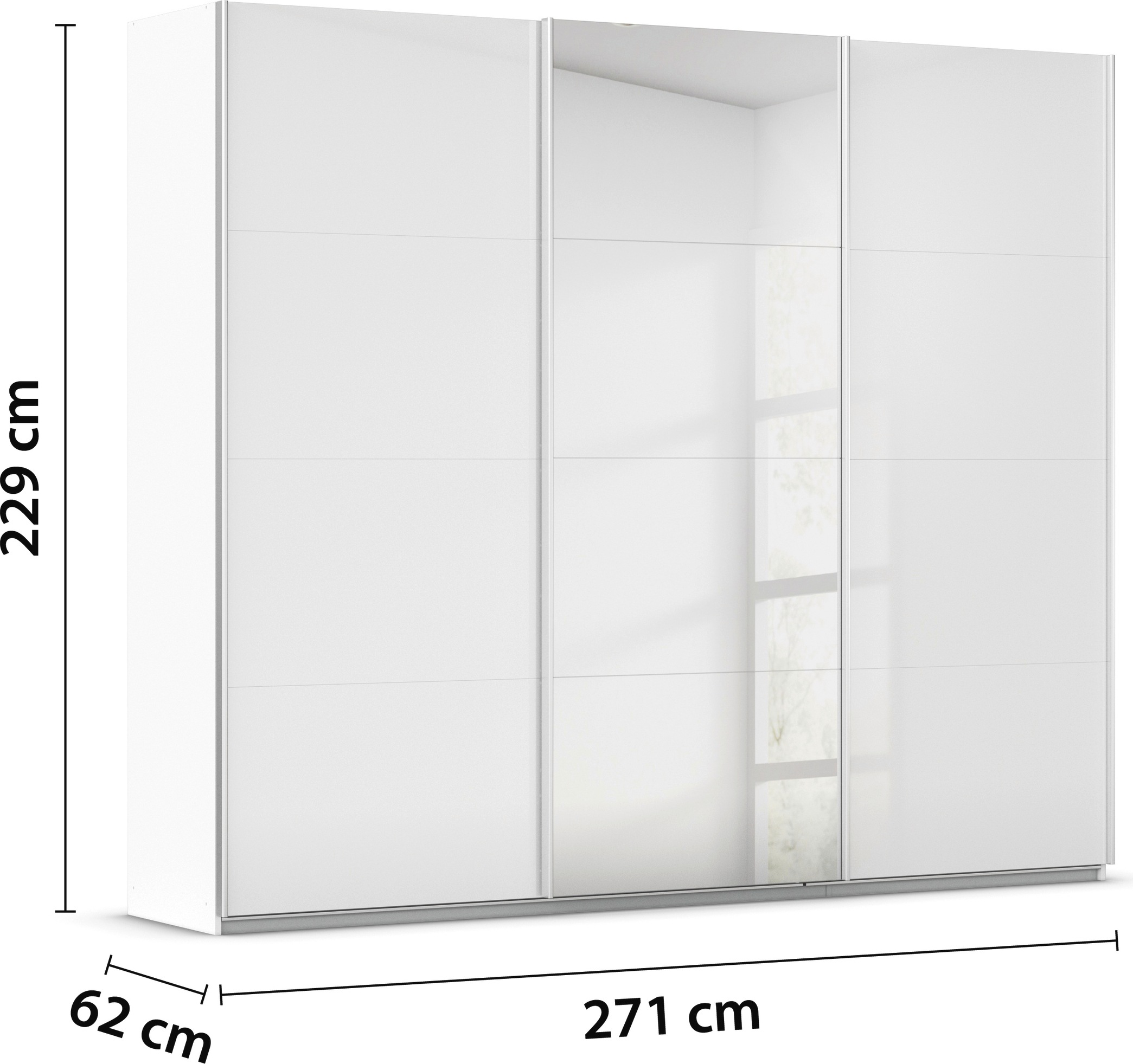 rauch Schwebetürenschrank »Kleiderschrank Schrank Garderobe AGORDO«, Top Innenausstattung, in 4 Breiten und 2 Höhen MADE IN GERMANY