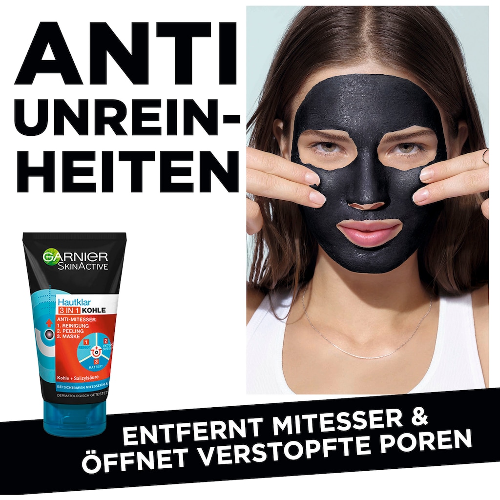 GARNIER Gesichtsmaske »Garnier Hautklar Kohle Peel Off«