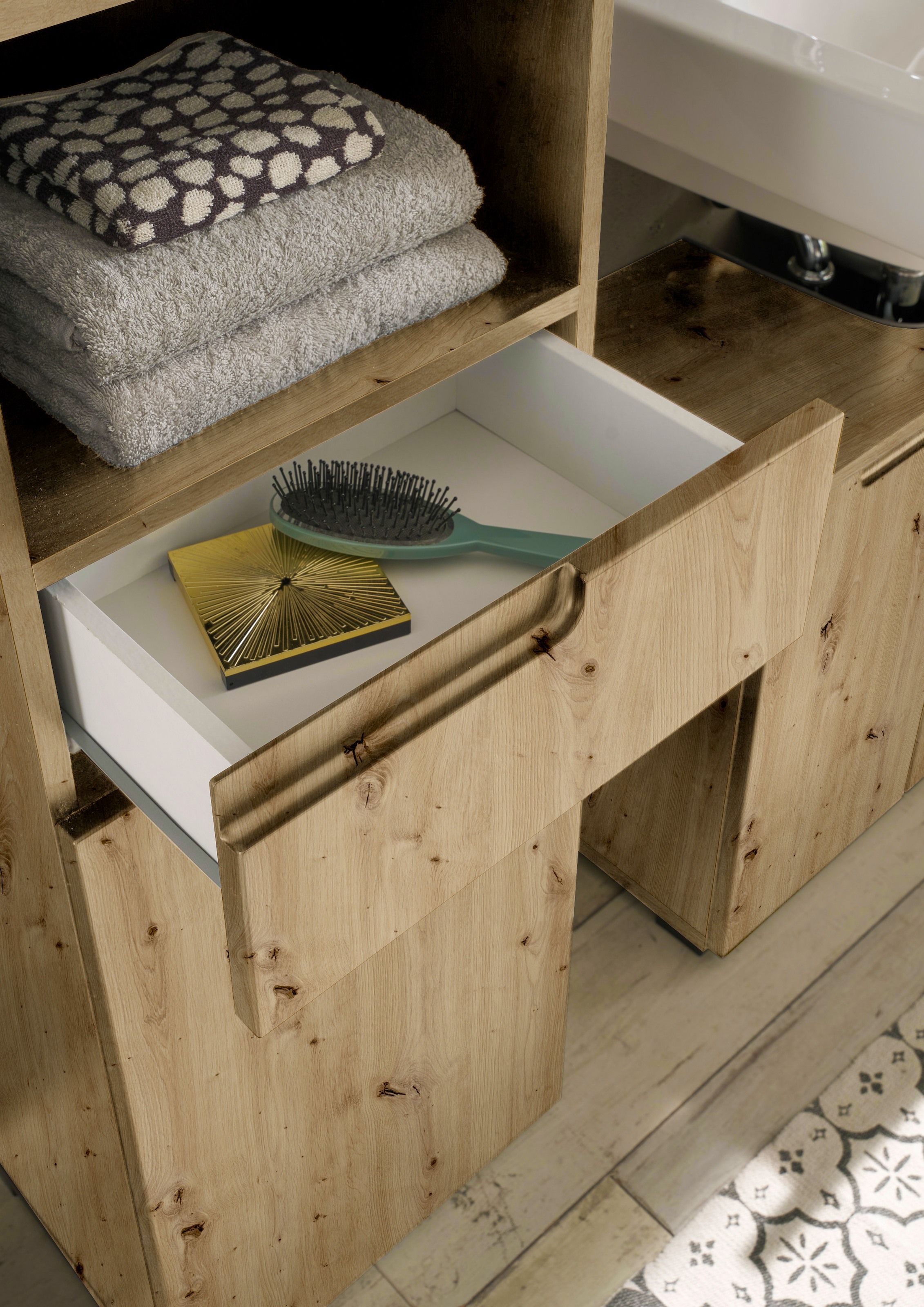 BASIC by Balculina Hochschrank »Spice, Badezimmerschrank BxTxH 40x191x32 cm«, (1 St.), Breite 40 cm, Griffmulden