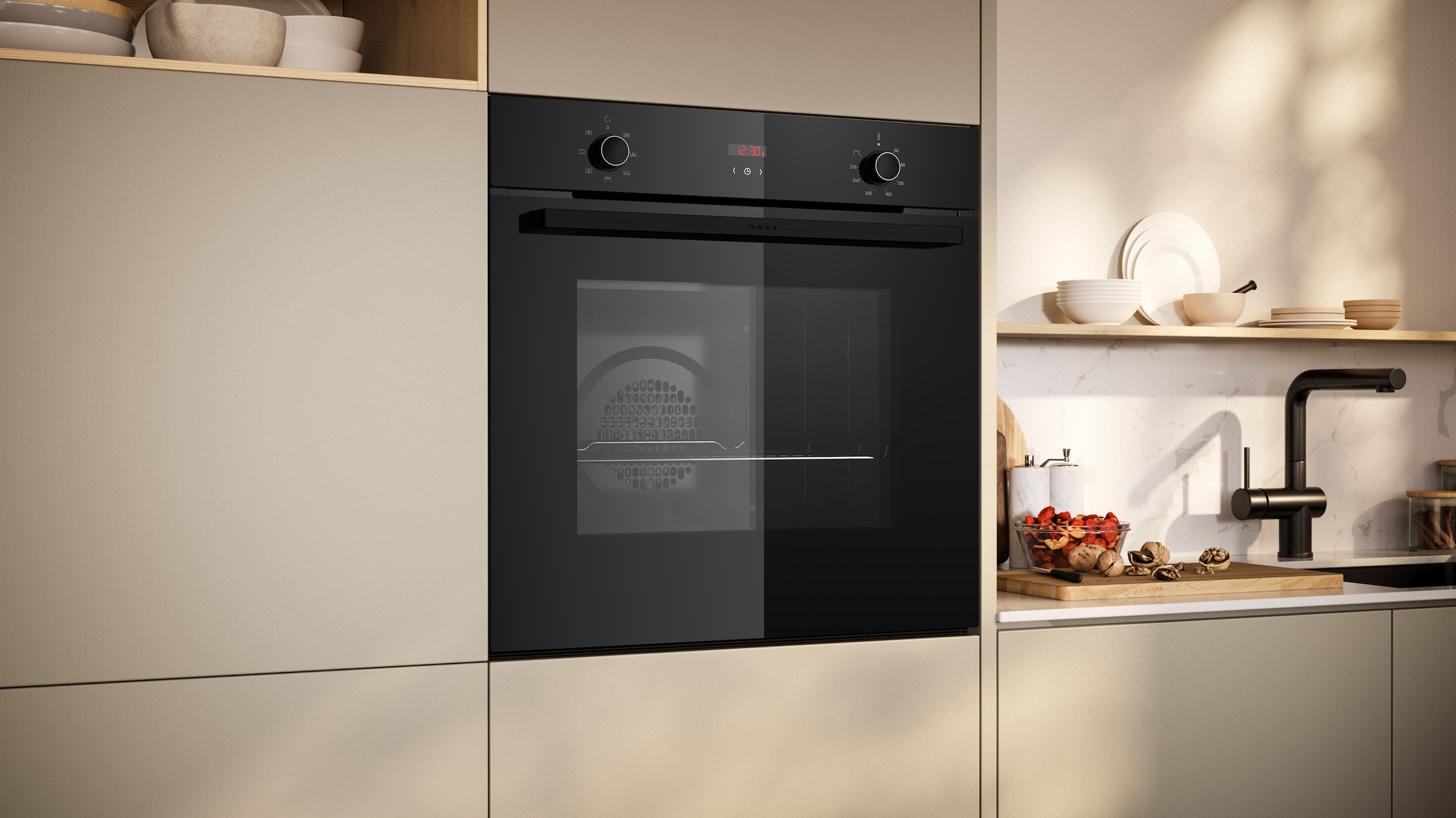 NEFF Backofen-Set »B1CCC0AK3«, mit Teleskopauszug nachrüstbar, mit 5 Beheizungsarten