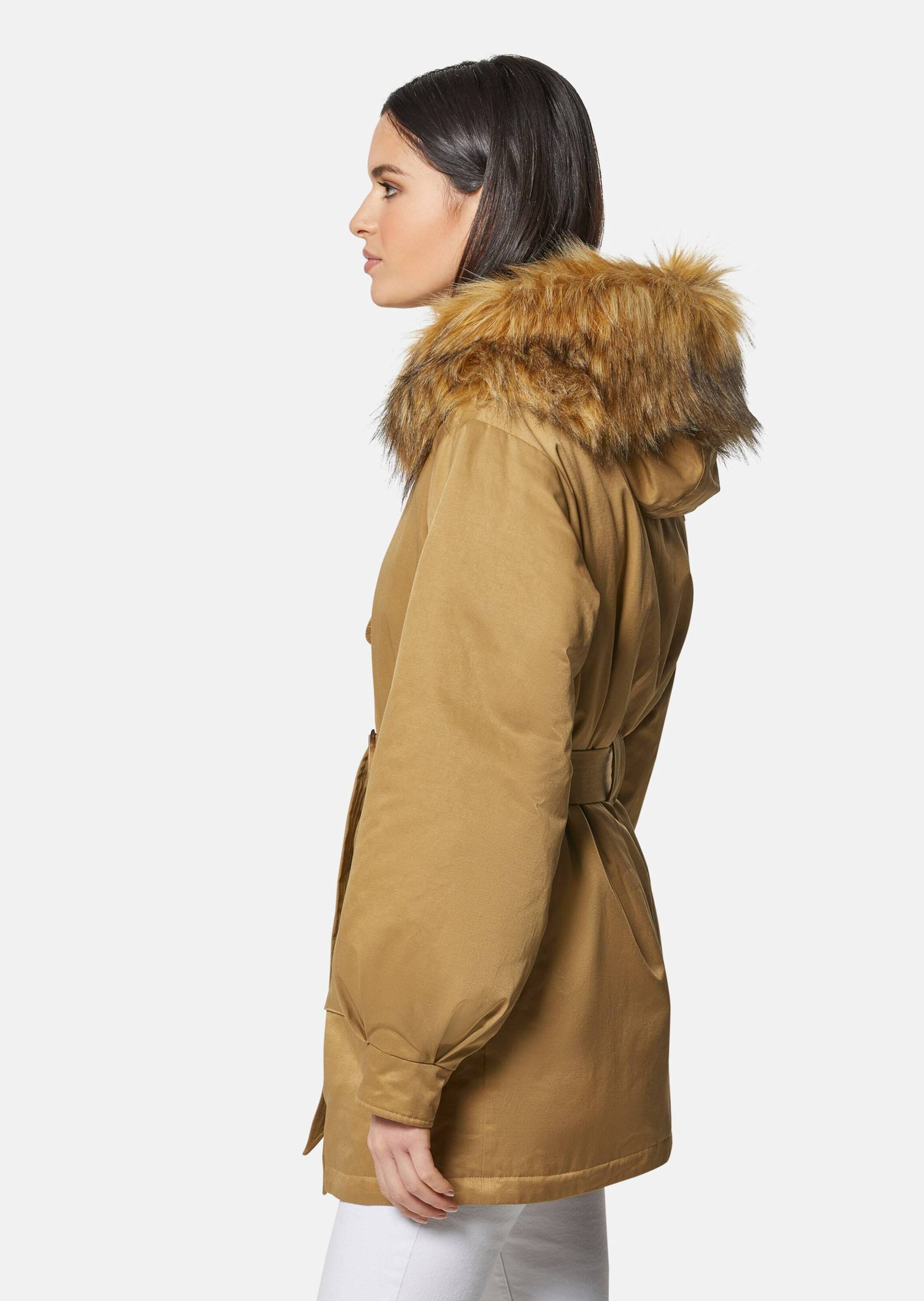 MADELEINE Trenchcoat »Parka Parka mit Kapuze und abnehmbarem Fake-Fur«