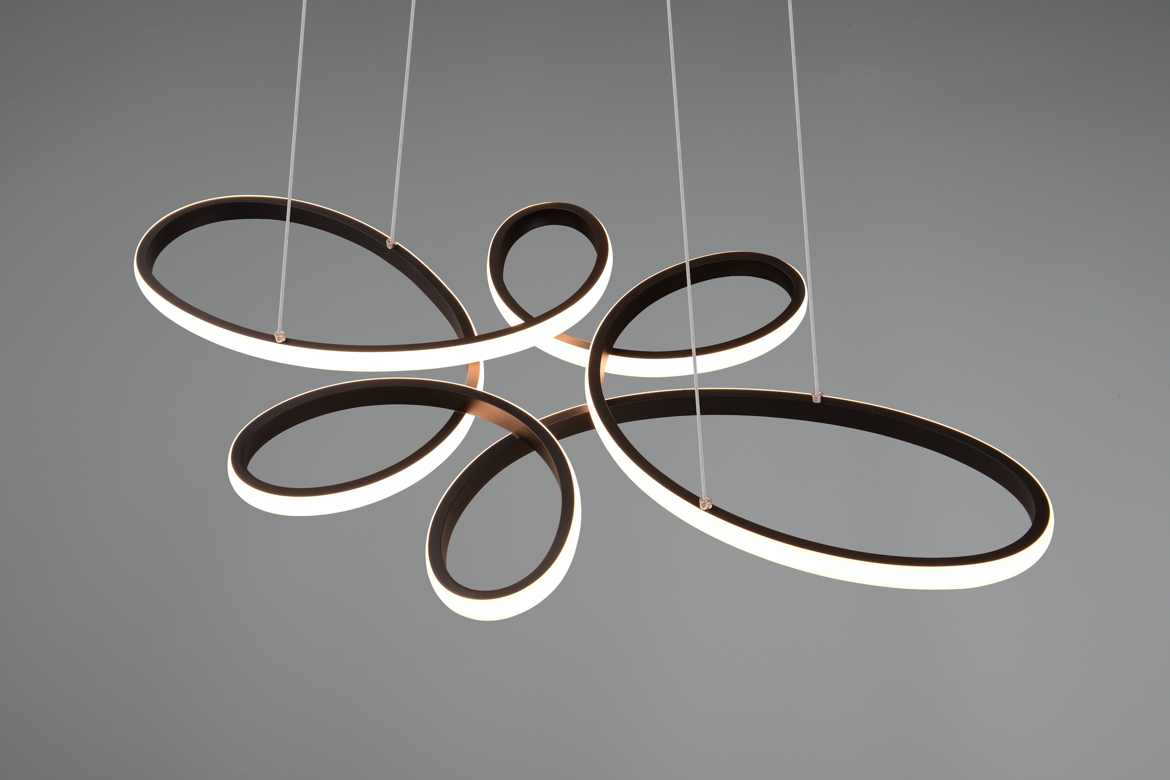 TRIO Leuchten LED Pendelleuchte »FLY, Hängelampe LED 32W 3900 Lumen warmweiß 3000K 3-Stufen dimmbar« LED-Board 1 Stk. Warmweiß höhenverstellbar: max 150cm, Maße 83x45 cm, Hängeleuchte Küche Wohnen