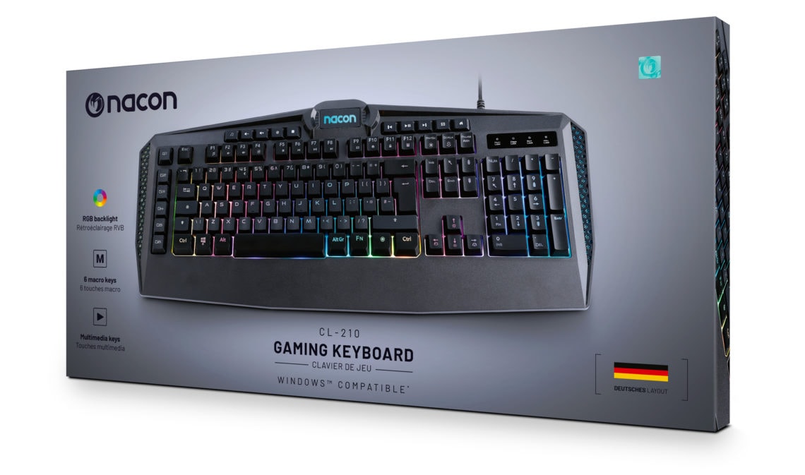 nacon Gaming-Tastatur »CL-210DE«, (Ziffernblock-Multimedia-Tasten-Funktionstasten-Fn-Tasten-Makro-Tasten)