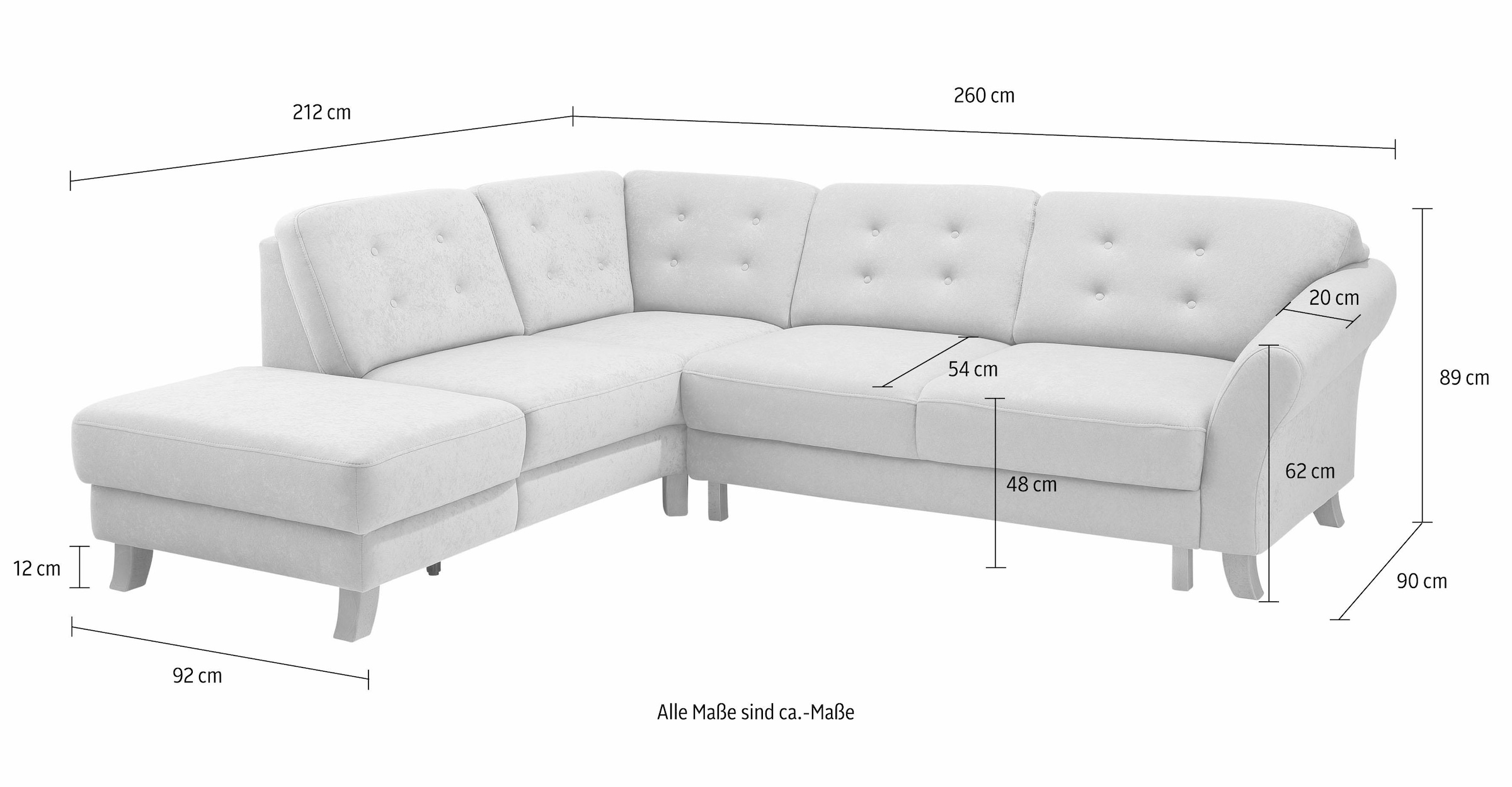 Home affaire Ecksofa »Trondheim L-Form« mit Federkern