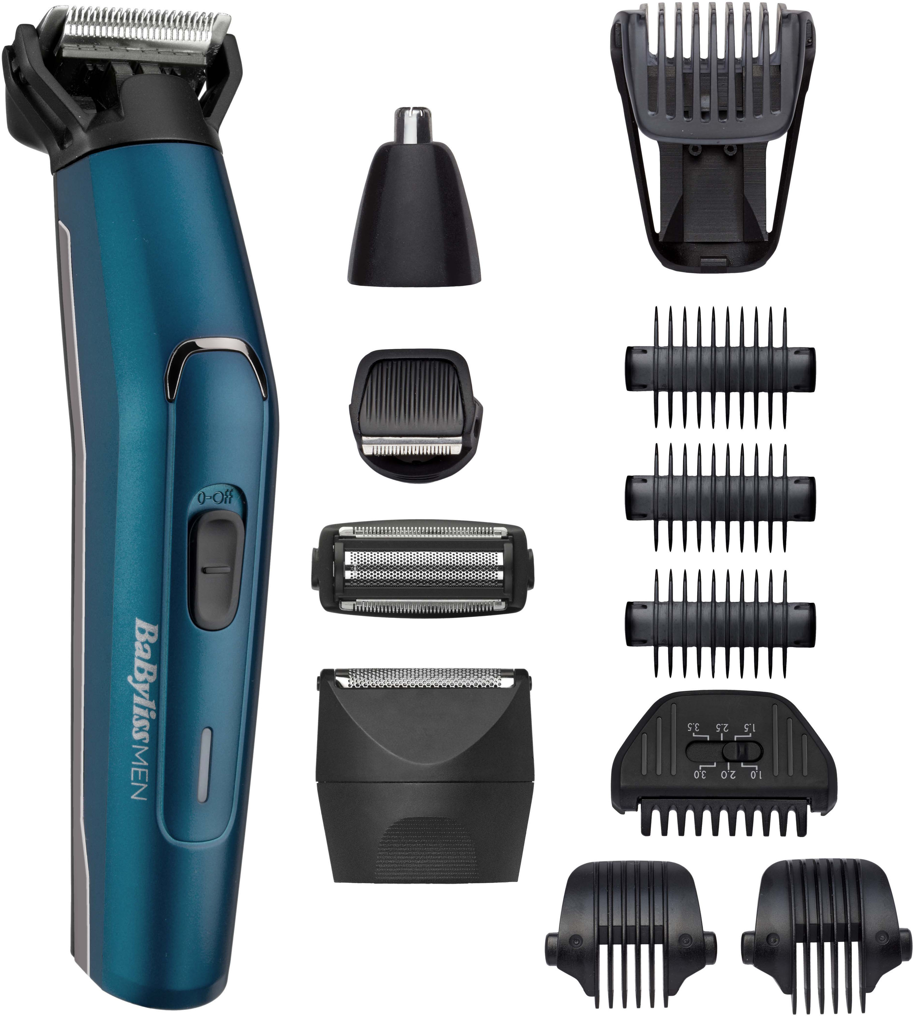 Babyliss Multifunktionstrimmer »MT890E MEN Japanese Steel« 12 Aufsätze 12-in-1 Multigrooming Set für Gesicht & Körper in blau