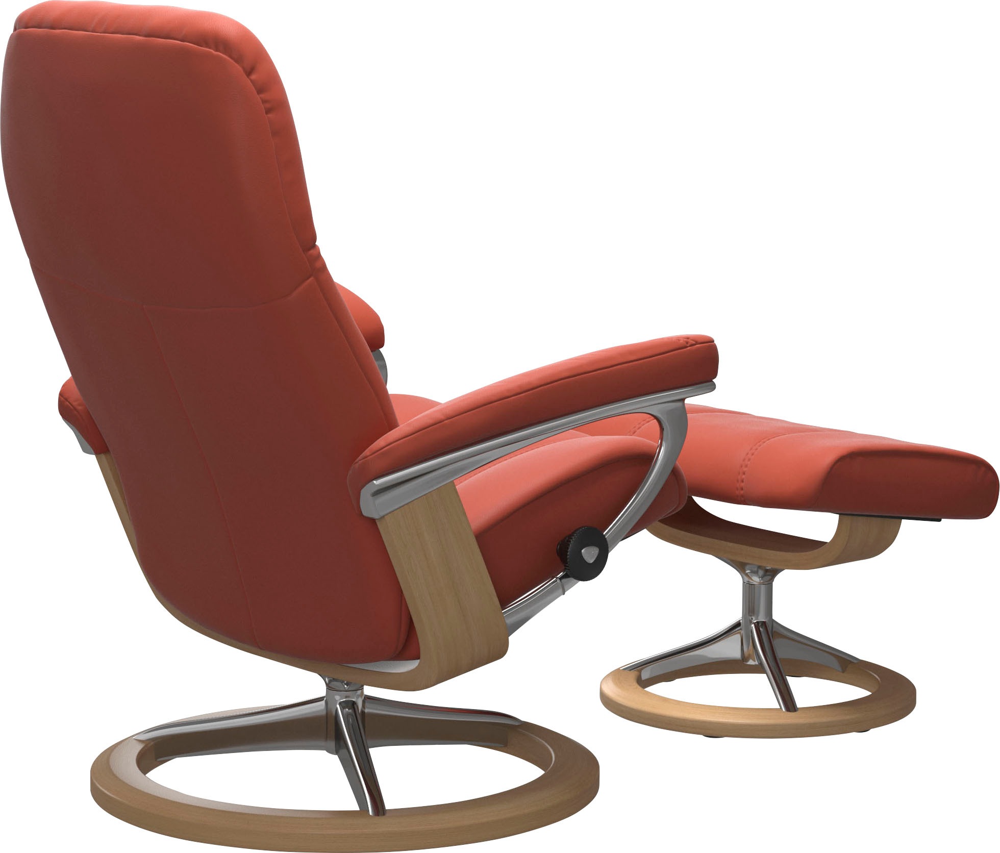 Stressless® Relaxsessel »Consul«, (Set, Relaxsessel mit Hocker), mit Hocker, mit Signature Base, Größe M, Gestell Eiche