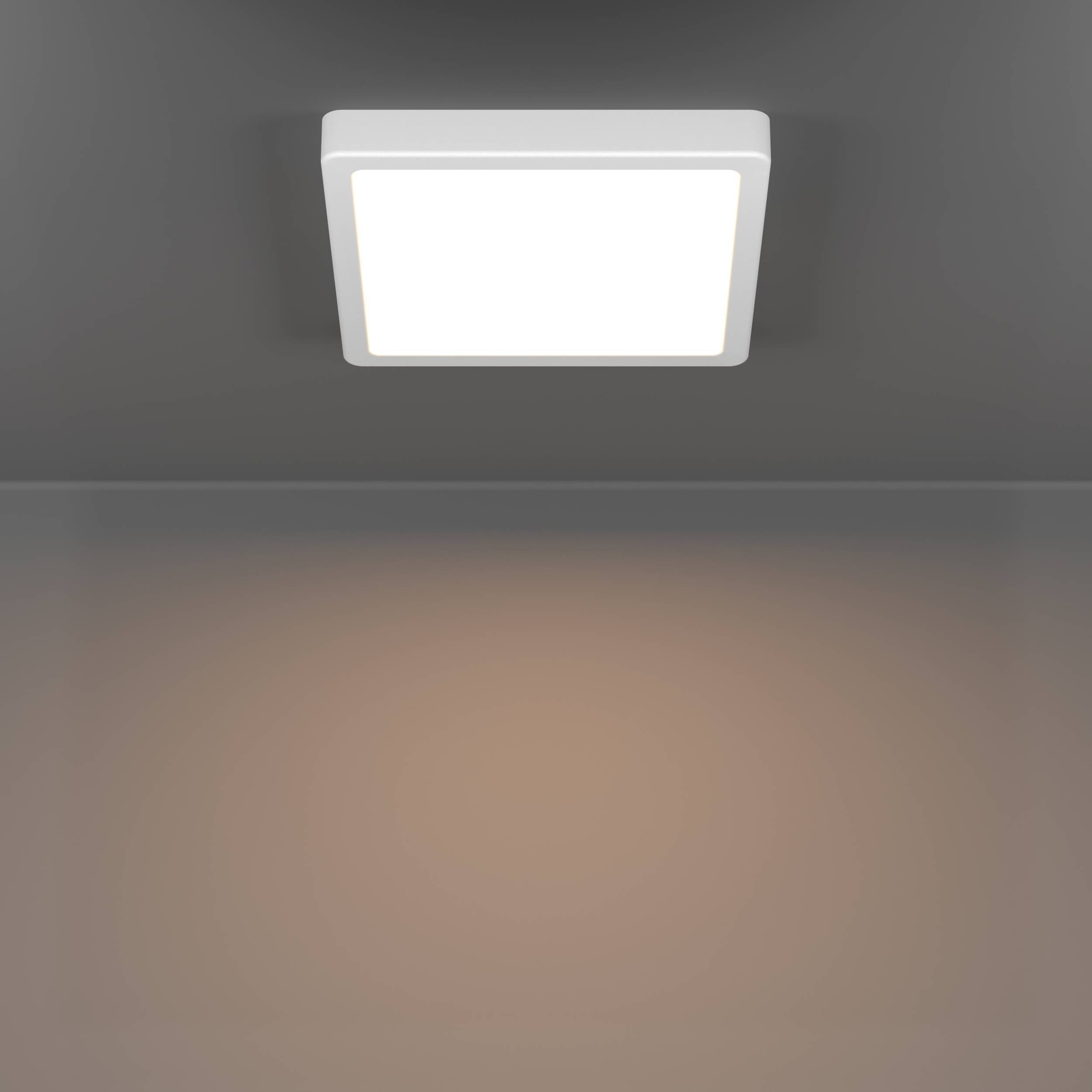 EGLO Aufbauleuchte »Fueva 6-Z Deckenlampe, ZigBee, App und Sprachsteuerung, Badlampe, IP44« LED-Modul 1 Stk. Kaltweiß | RGB Aufbauleuchte - L22 x B22 x H2,5 cm - weiß - 10,5W inkl.