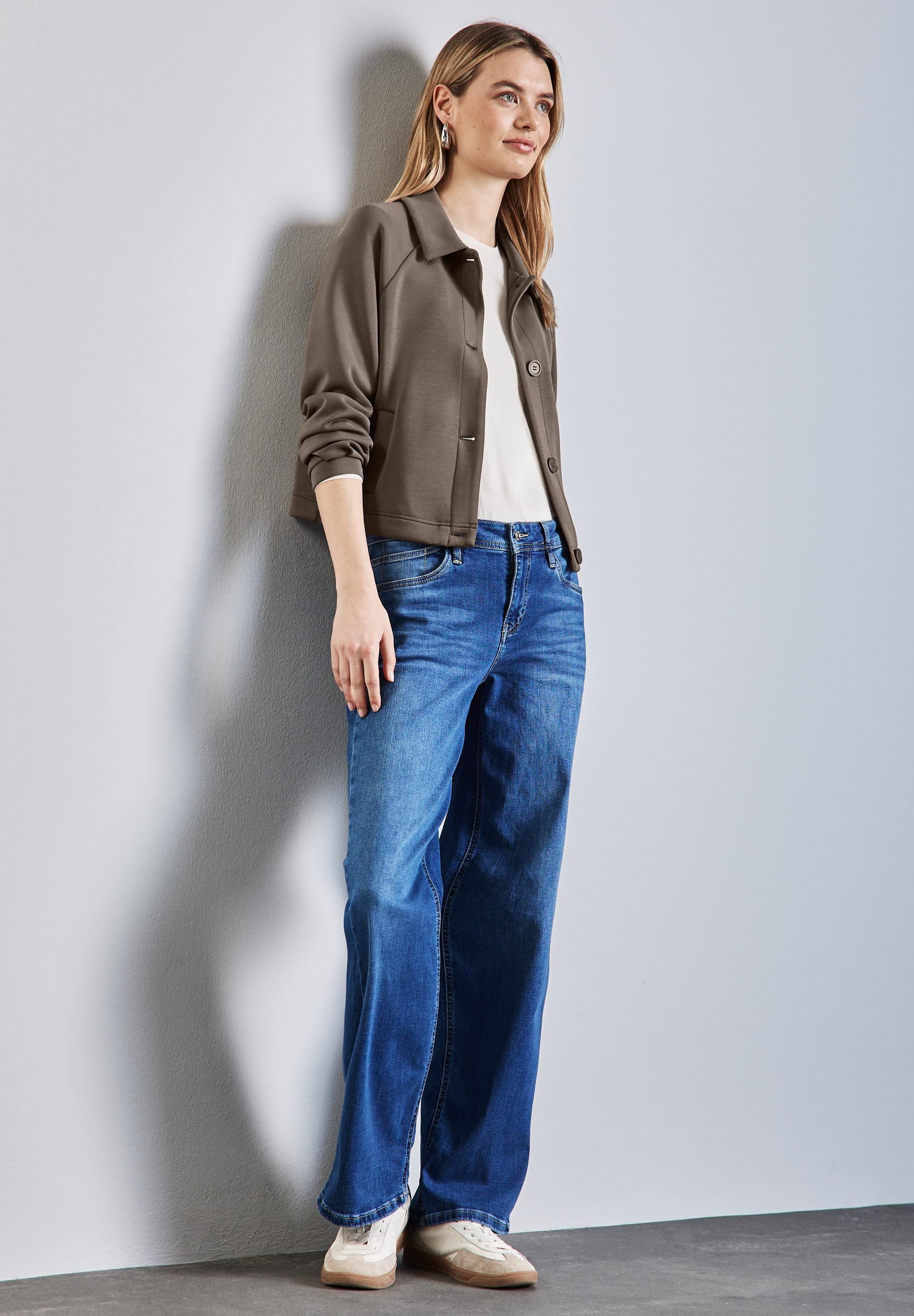 STREET ONE Sweatjacke, im Silk-Look
