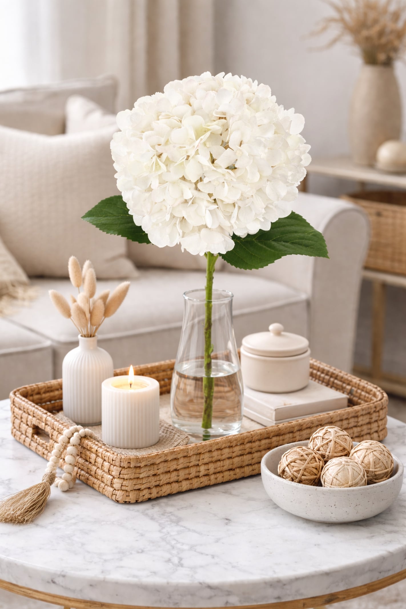 I.GE.A. Kunstblume »Künstliche Hortensie« Einzelblume Stielblume Seidenblume Dekoblume für Vase, Hochzeit