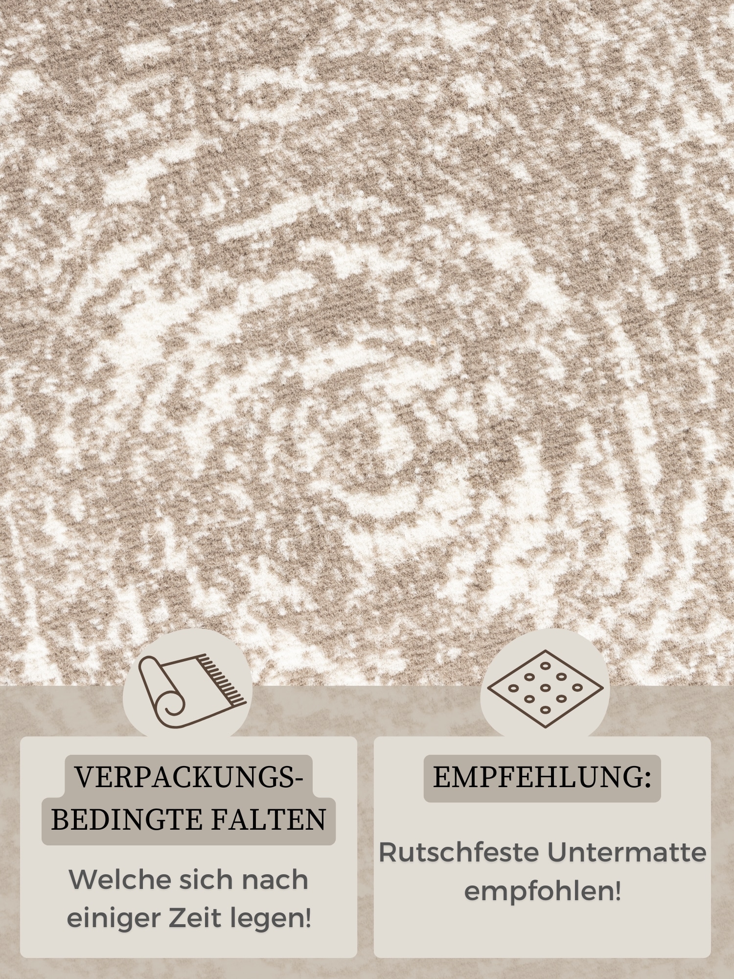 HANSE Home Teppich »Cavallo«, rund, 9 mm Höhe, Wohnzimmer, Schlafzimmer, Flur, Kurzflor, meliert, Vintage, weich