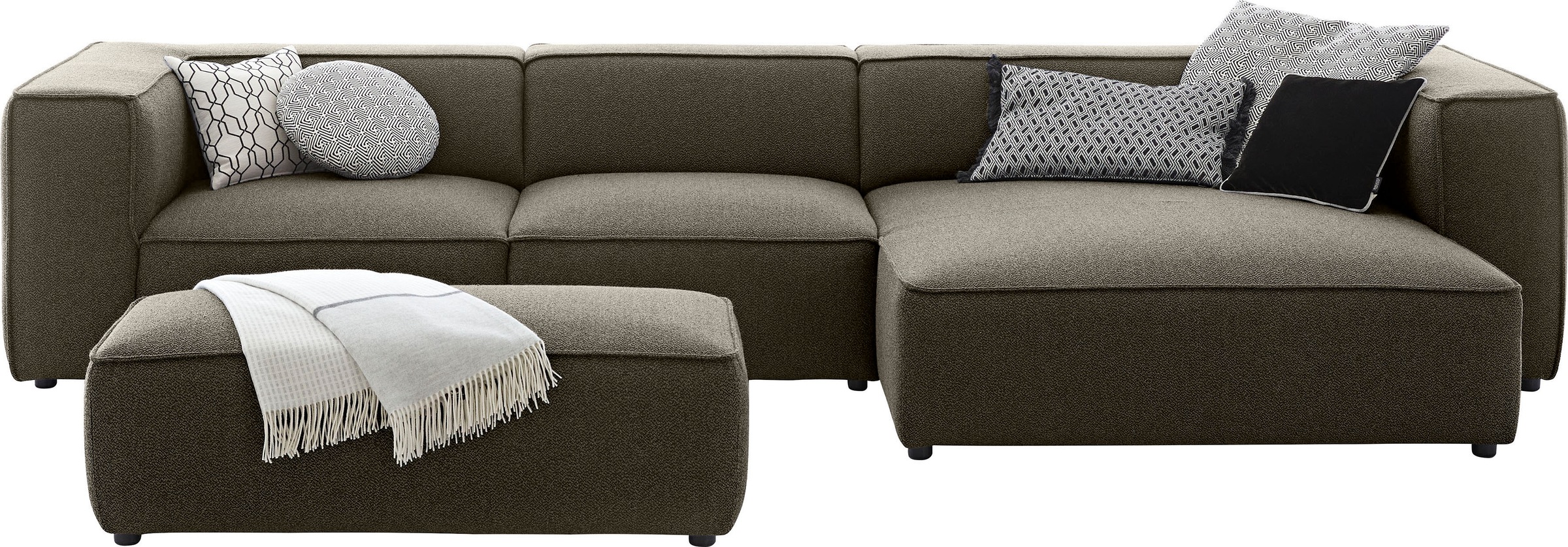 W.SCHILLIG Ecksofa »around-the-block«, mit eleganter Biese, mit Federkern, Breite 341 cm