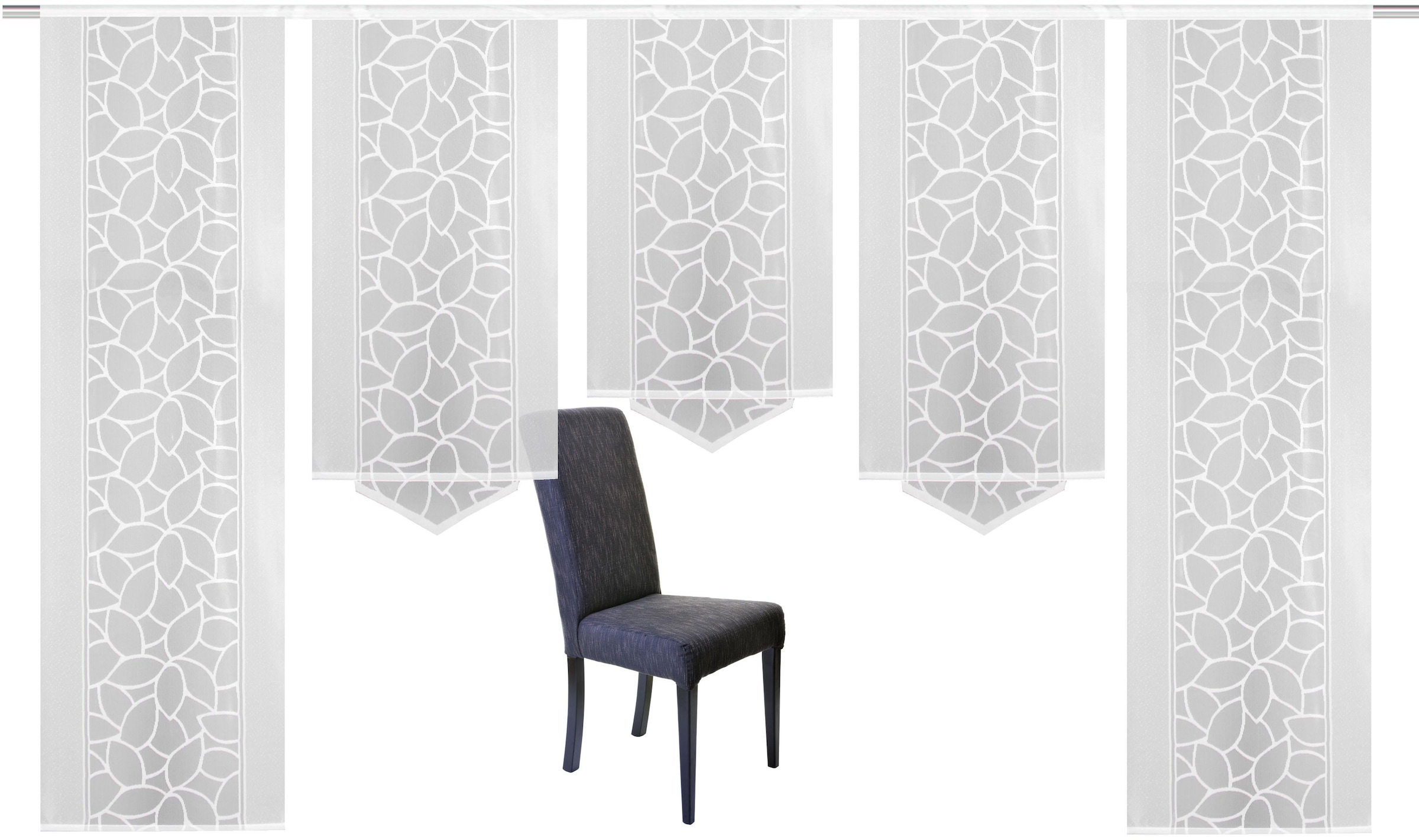 HOME WOHNIDEEN Schiebegardine »JENNA«, (5 St.), Schiebevorhang Jacquard Set