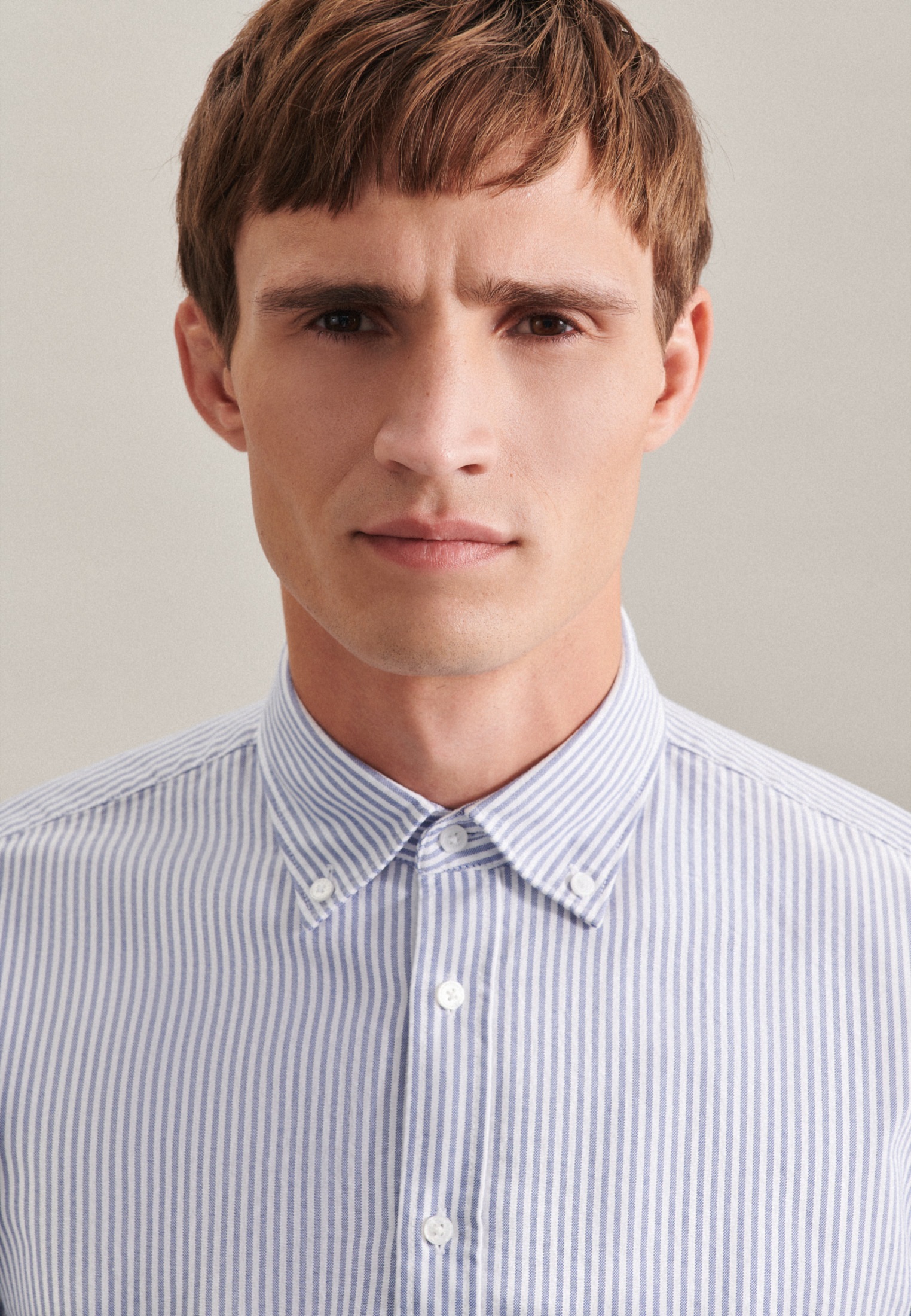seidensticker Businesshemd »Slim«, Slim Langarm Button-Down-Kragen Streifen