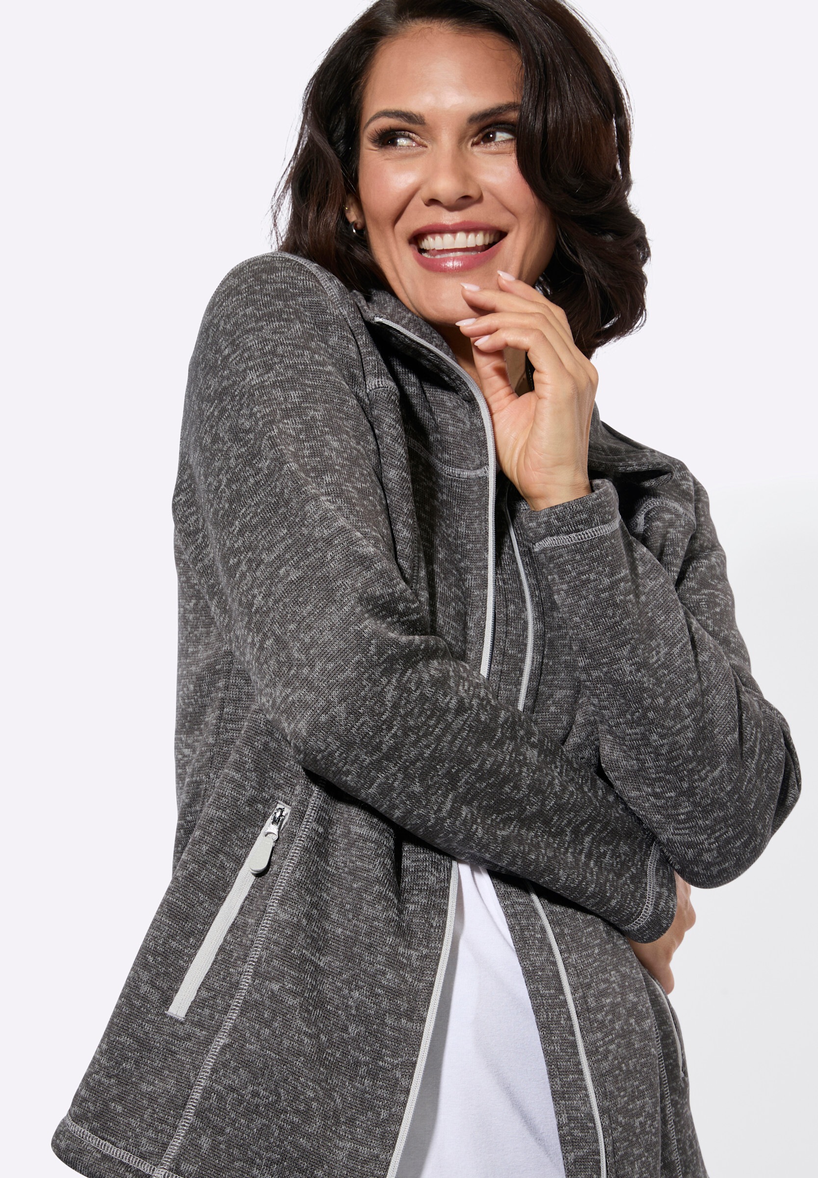 Witt Fleecejacke »Strickfleece-Jacke Strickfleece-Jacke mit Teilungsnähten«