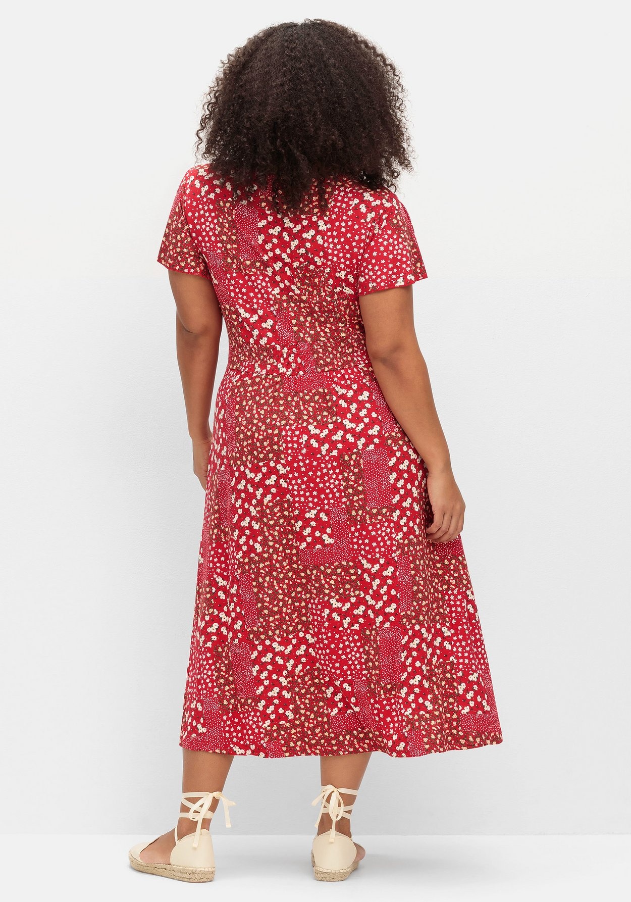 Sheego Jerseykleid »Jerseykleid in Midilänge, mit Blumenprint«
