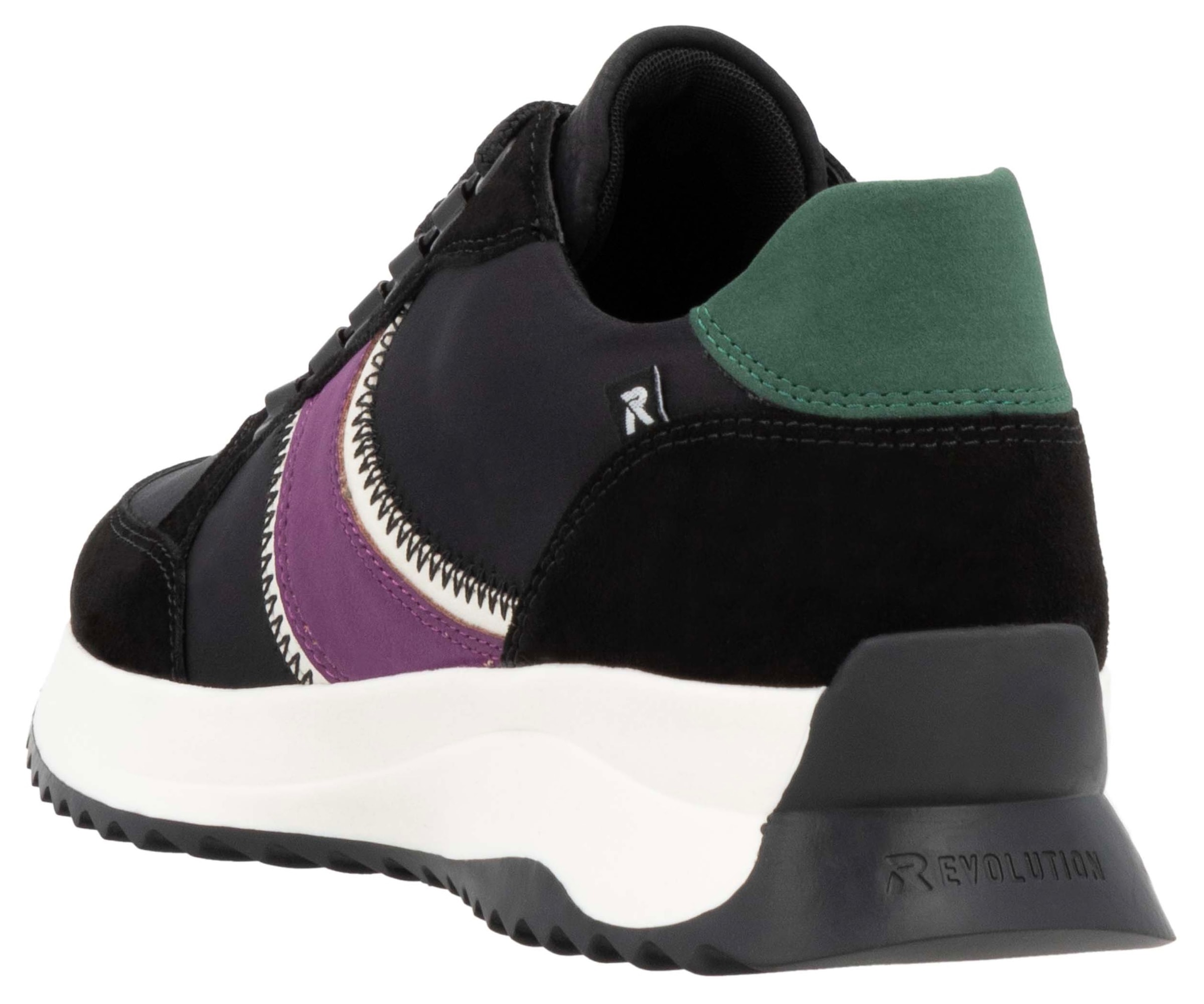 Rieker EVOLUTION Sneaker, Freizeitschuh, Halbschuh, Schnürschuh mit modischen Kontrastbesätzen