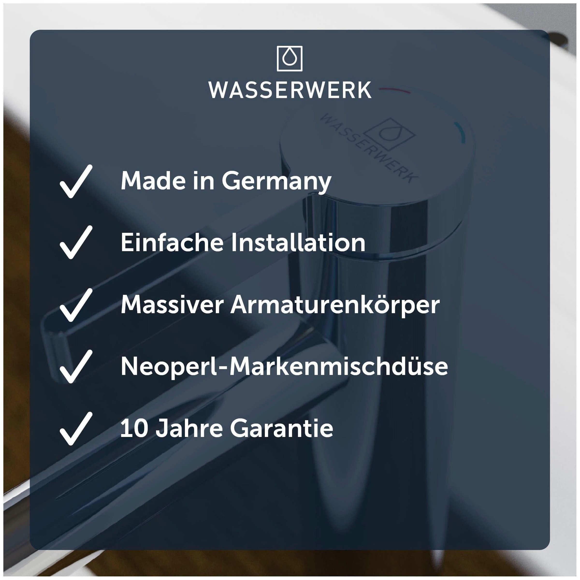 WASSERWERK Waschtischarmatur »WT 14«, inkl. Popup, 360° schwenkbar, geräuscharm, wassersparend